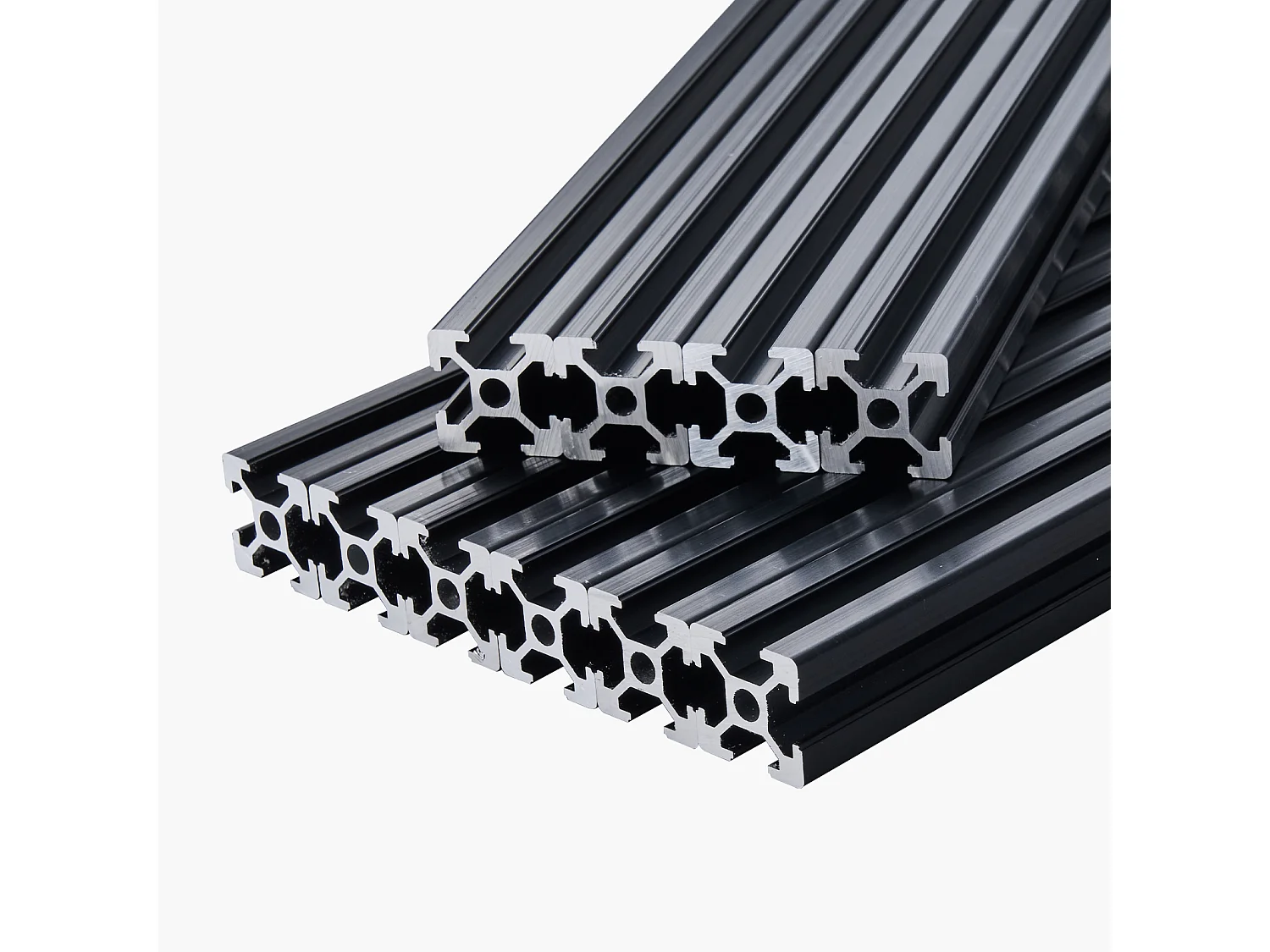 Profilés d'Extrusion SucceBuy en Aluminium 2020, Lot de 10, Rail Linéaire Anodisé Norme Européenne avec Rainure en T de 100 cm, Robustes et Adaptés