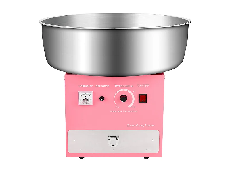 Suikerspinmachine SucceBuy, Elektrisch 1000 W, Commercieel, Roestvrijstalen Kom 52 cm, Lepel/Lade, Verjaardag/Feest, Roze