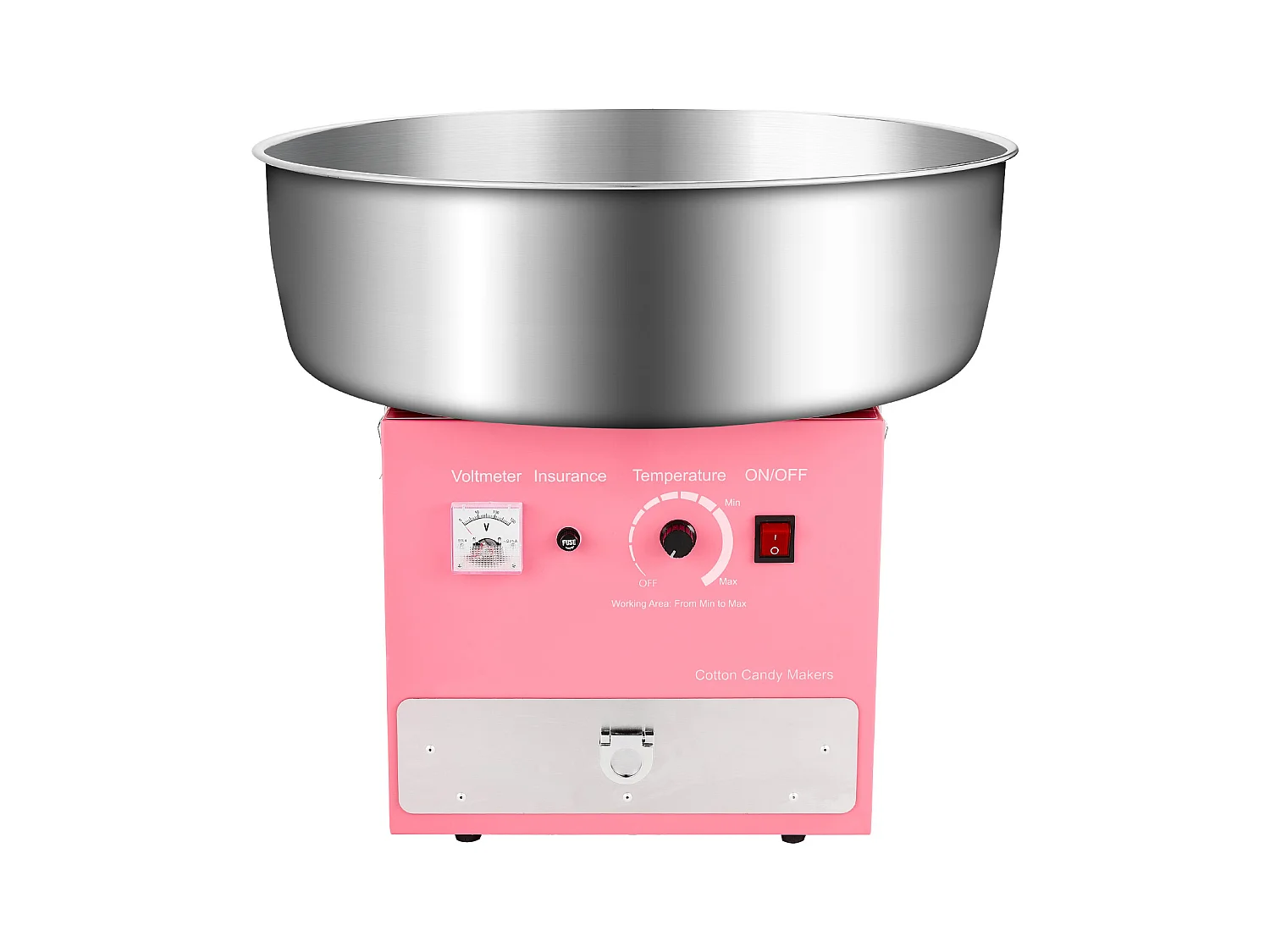 Machine à Barbe à Papa SucceBuy, Électrique 1000 W, Commercial, Bol Inox 52 cm, Cuillère/Tiroir, Anniversaire/Fête, Rose