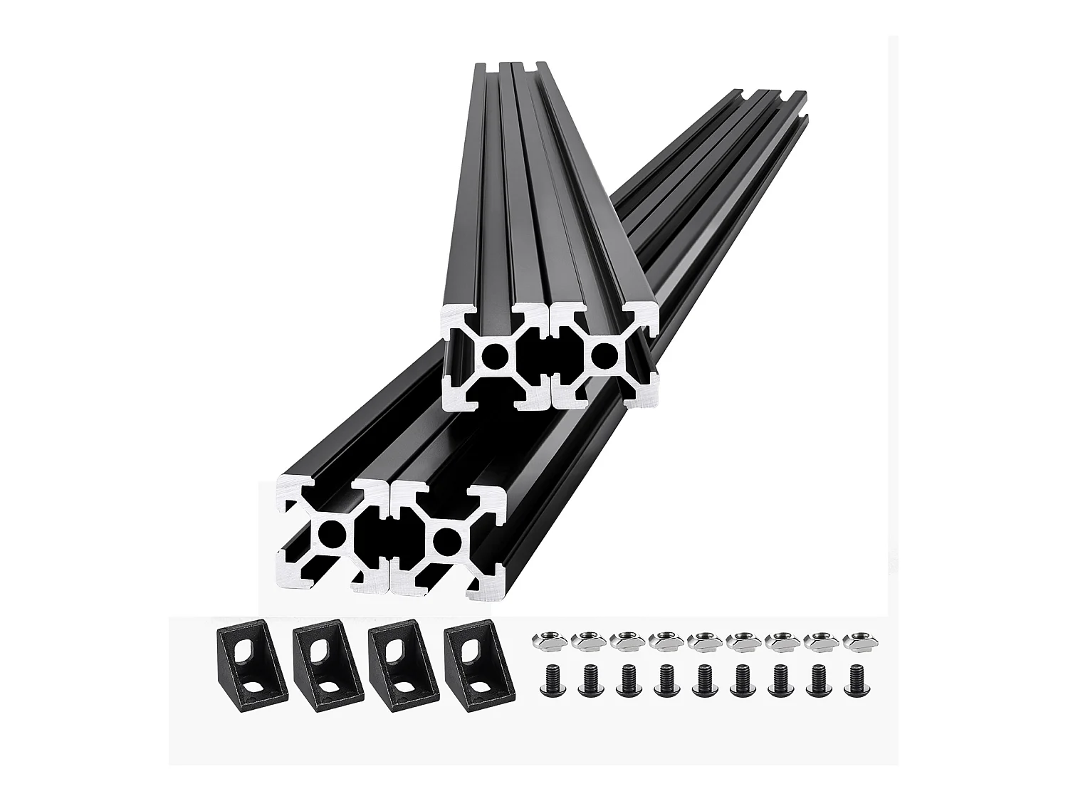 Profilés d'Extrusion SucceBuy en Aluminium 2020 à Rainure en T de 120 cm, Lot de 4, Rail Linéaire Anodisé Standard Européen, Extrudé Haute Résistance