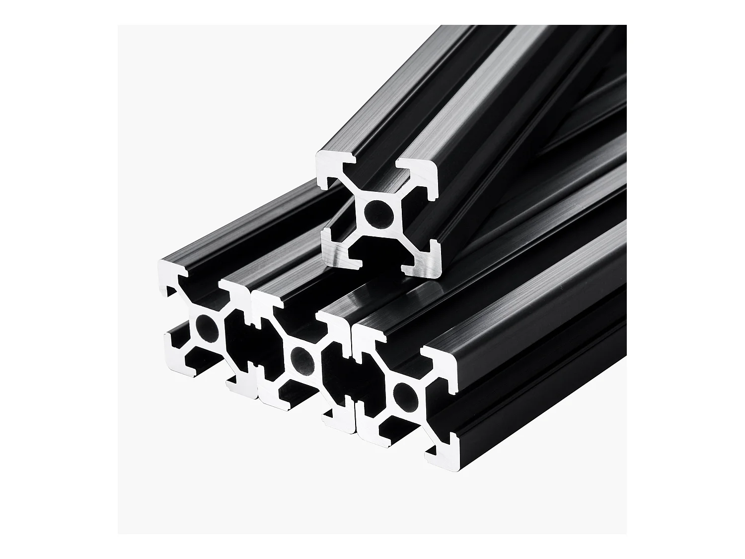 Profilés d'Extrusion SucceBuy en Aluminium 2020 à Rainure en T de 120 cm, Lot de 4, Rail Linéaire Anodisé Standard Européen, Extrudé Haute Résistance