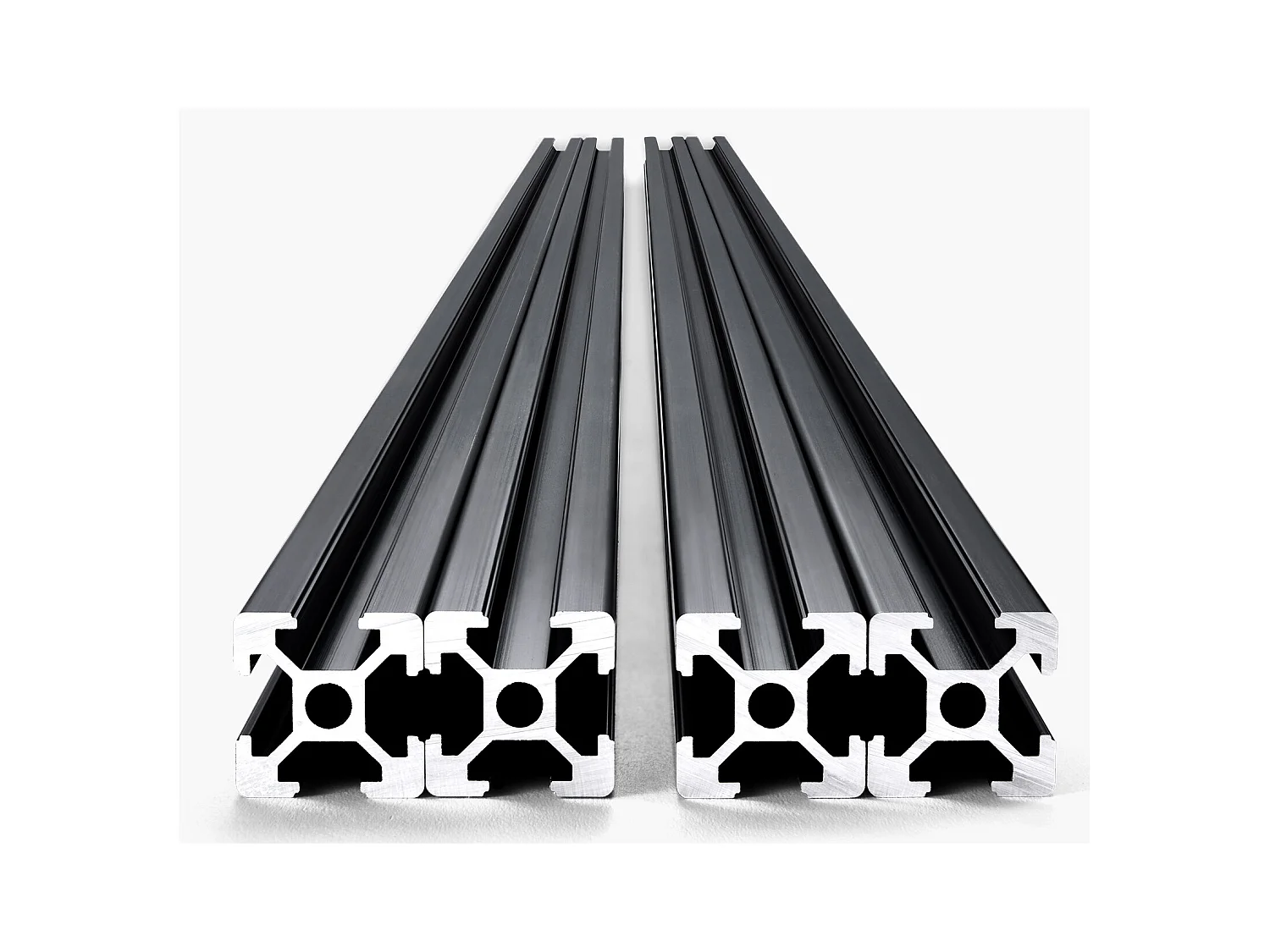 Profilés d'Extrusion SucceBuy en Aluminium 2020 à Rainure en T de 120 cm, Lot de 4, Rail Linéaire Anodisé Standard Européen, Extrudé Haute Résistance