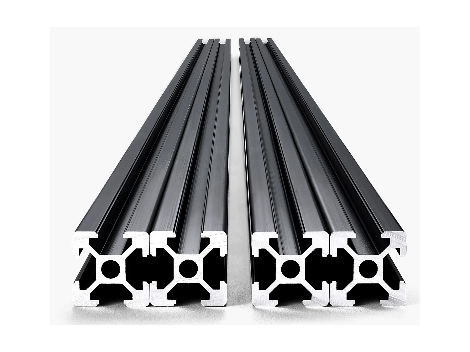 Profilés d'Extrusion SucceBuy en Aluminium 2020 à Rainure en T de 120 cm, Lot de 4, Rail Linéaire Anodisé Standard Européen, Extrudé Haute Résistance