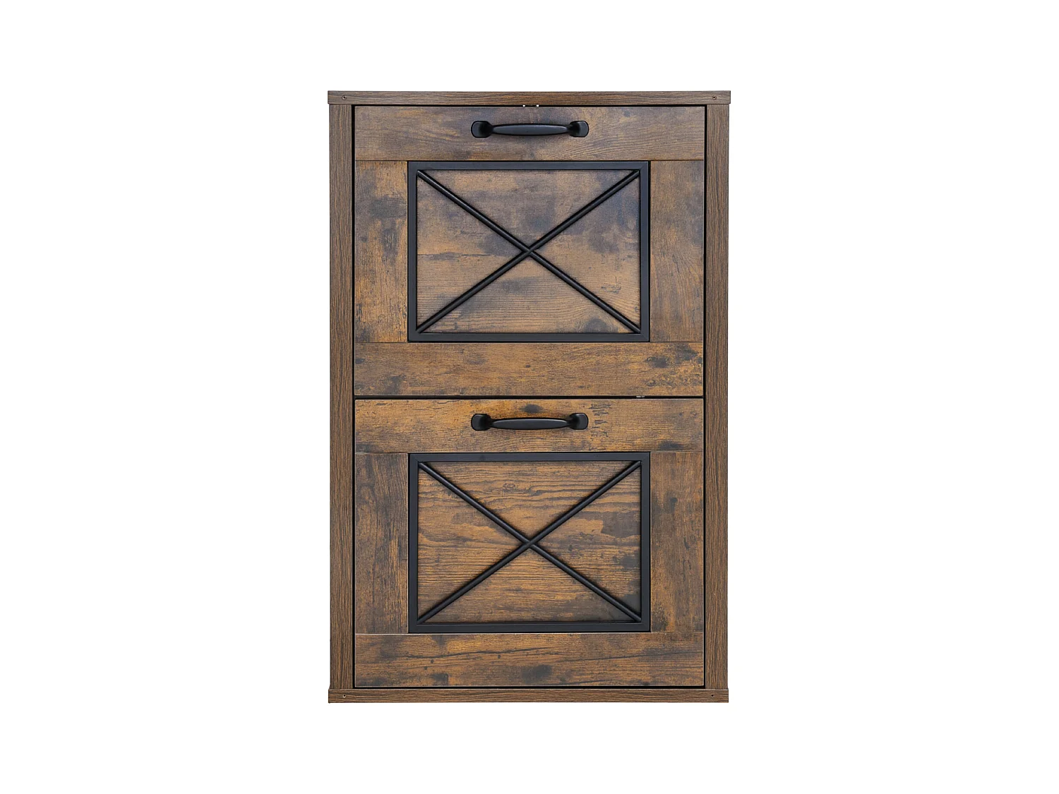 Classeur Vertical 2 Tiroirs ucceBuy, Robuste, Tringle Réglable (2 Niveaux), Document Rangement pour A4/Lettre/Légal, Facile à Assembler, Marron Miel