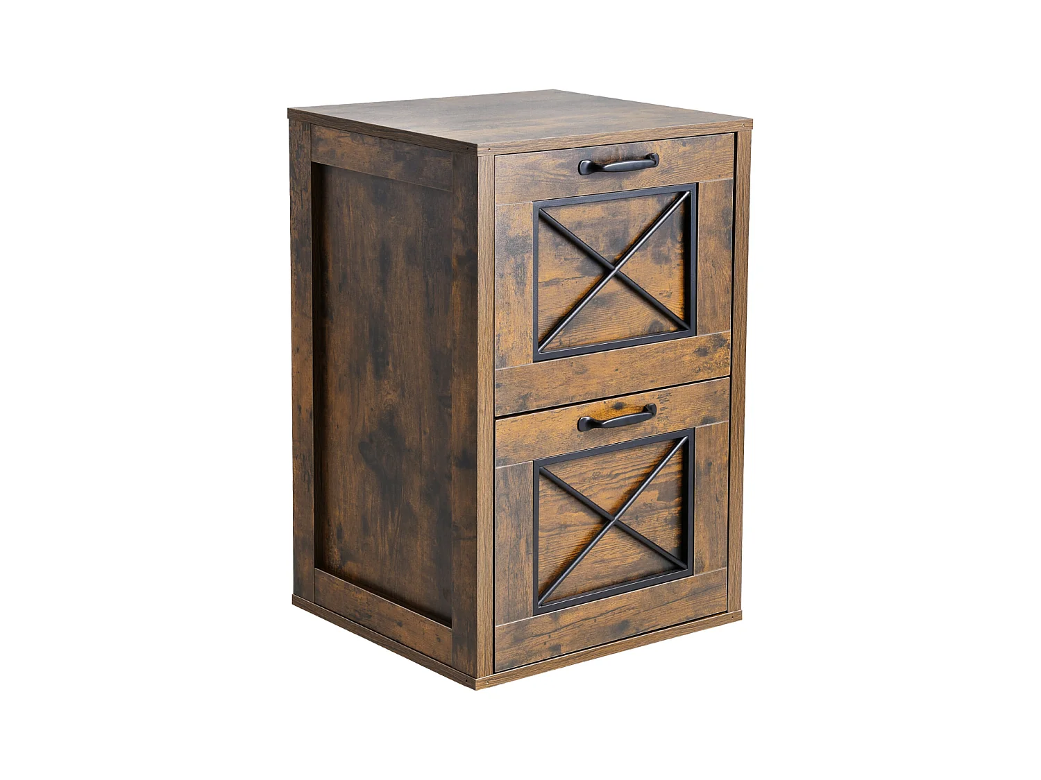 Classeur Vertical 2 Tiroirs ucceBuy, Robuste, Tringle Réglable (2 Niveaux), Document Rangement pour A4/Lettre/Légal, Facile à Assembler, Marron Miel