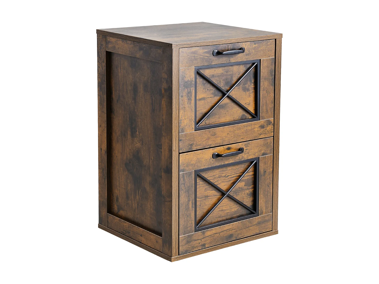 Classeur Vertical 2 Tiroirs ucceBuy, Robuste, Tringle Réglable (2 Niveaux), Document Rangement pour A4/Lettre/Légal, Facile à Assembler, Marron Miel