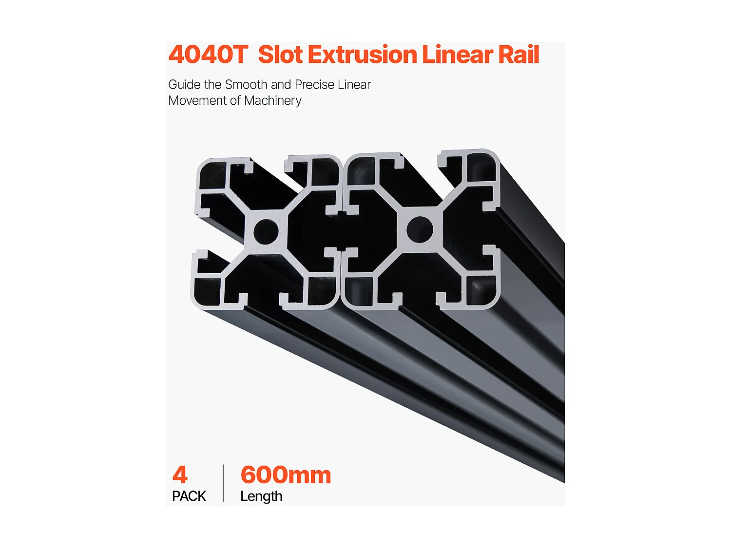 Profilés d'Extrusion SucceBuy en Aluminium 4040 à Rainure en T de 60 cm,Lot de 4, Rail Linéaire Anodisé Standard Européen, Extrudé Haute Résistance