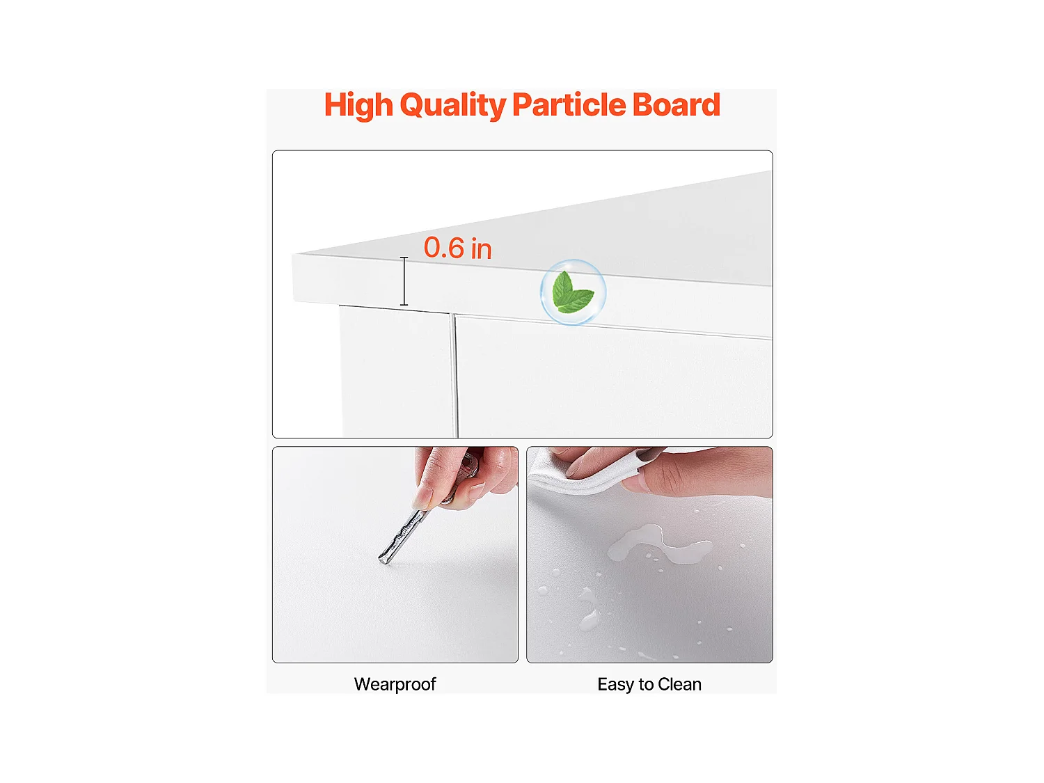 Commode 7 Tiroirs SucceBuy, Bois, Système Coulissant/Anti-Basculement, Style Moderne, Meuble TV/Armoire, Salon/Couloir/Chambre/Entrée, Blanc