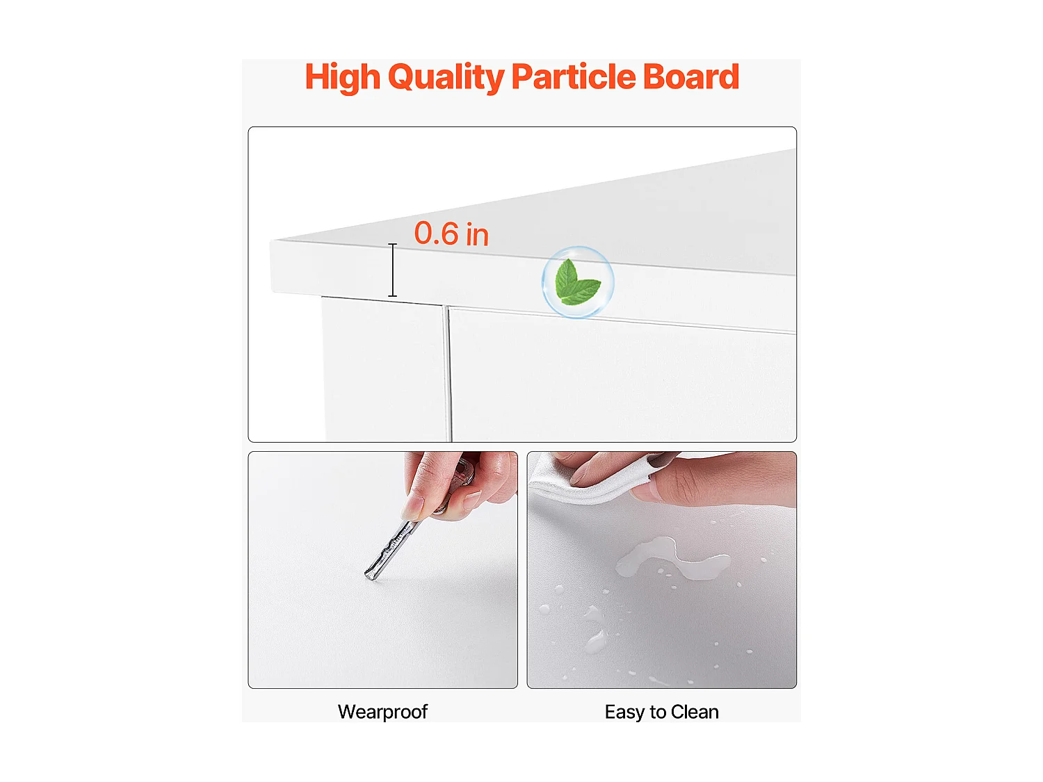 Commode 7 Tiroirs SucceBuy, Bois, Système Coulissant/Anti-Basculement, Style Moderne, Meuble TV/Armoire, Salon/Couloir/Chambre/Entrée, Blanc