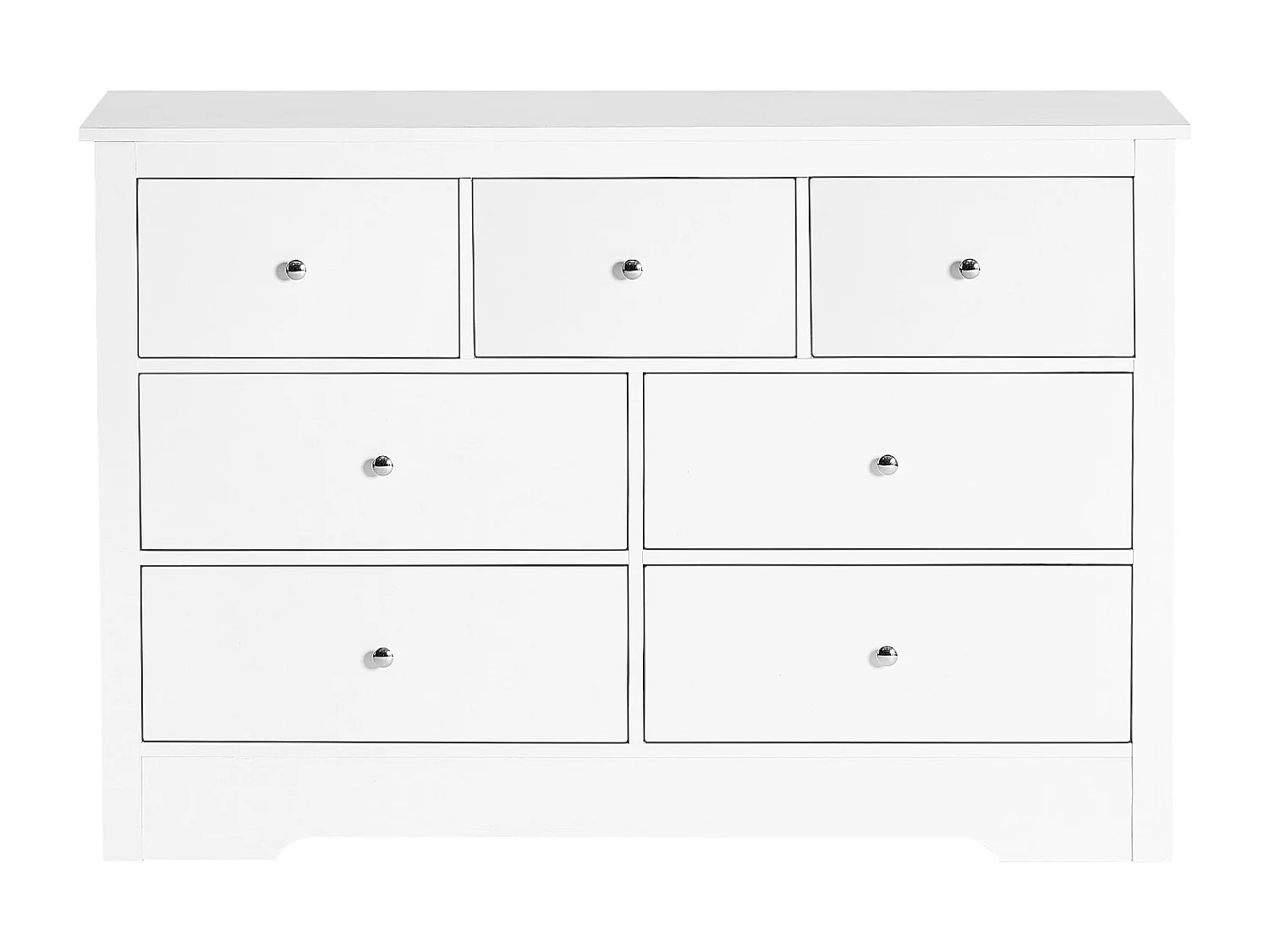 Commode 7 Tiroirs SucceBuy, Bois, Système Coulissant/Anti-Basculement, Style Moderne, Meuble TV/Armoire, Salon/Couloir/Chambre/Entrée, Blanc