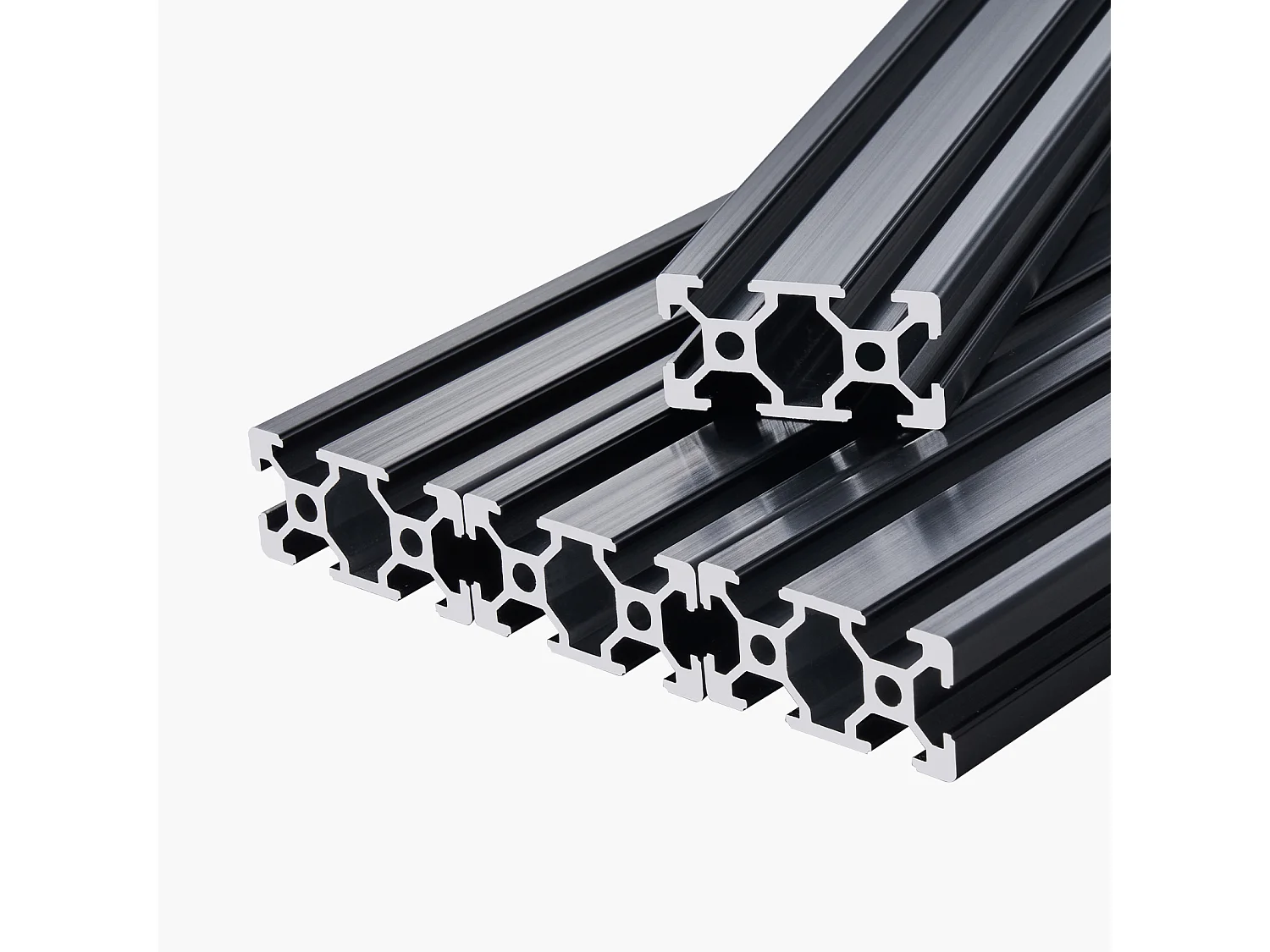 Profilés Aluminium SucceBuy 150 cm Rainure en T 2040, Lot de 5, Rail Linéaire Anodisé selon les Normes Européennes, Adapté aux Imprimantes 3D, Noir
