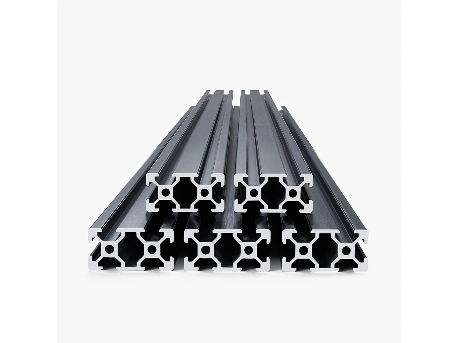 Profilés Aluminium SucceBuy 150 cm Rainure en T 2040, Lot de 5, Rail Linéaire Anodisé selon les Normes Européennes, Adapté aux Imprimantes 3D, Noir