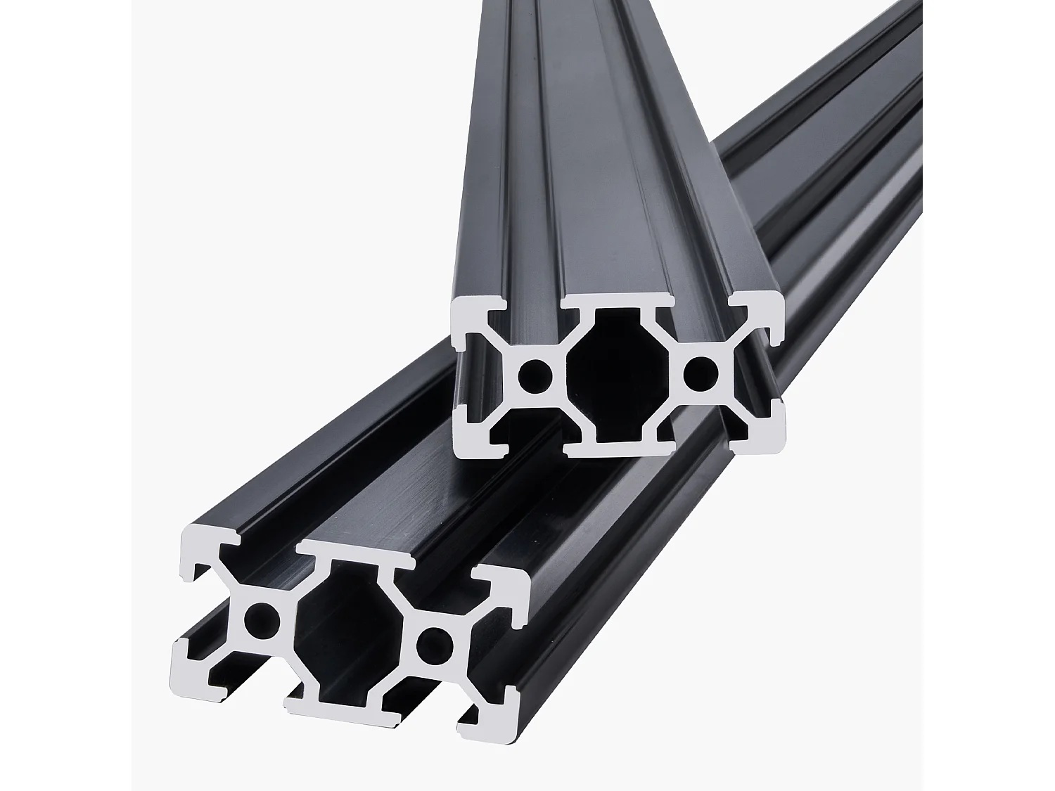 Profilés Aluminium SucceBuy 150 cm Rainure en T 2040, Lot de 5, Rail Linéaire Anodisé selon les Normes Européennes, Adapté aux Imprimantes 3D, Noir