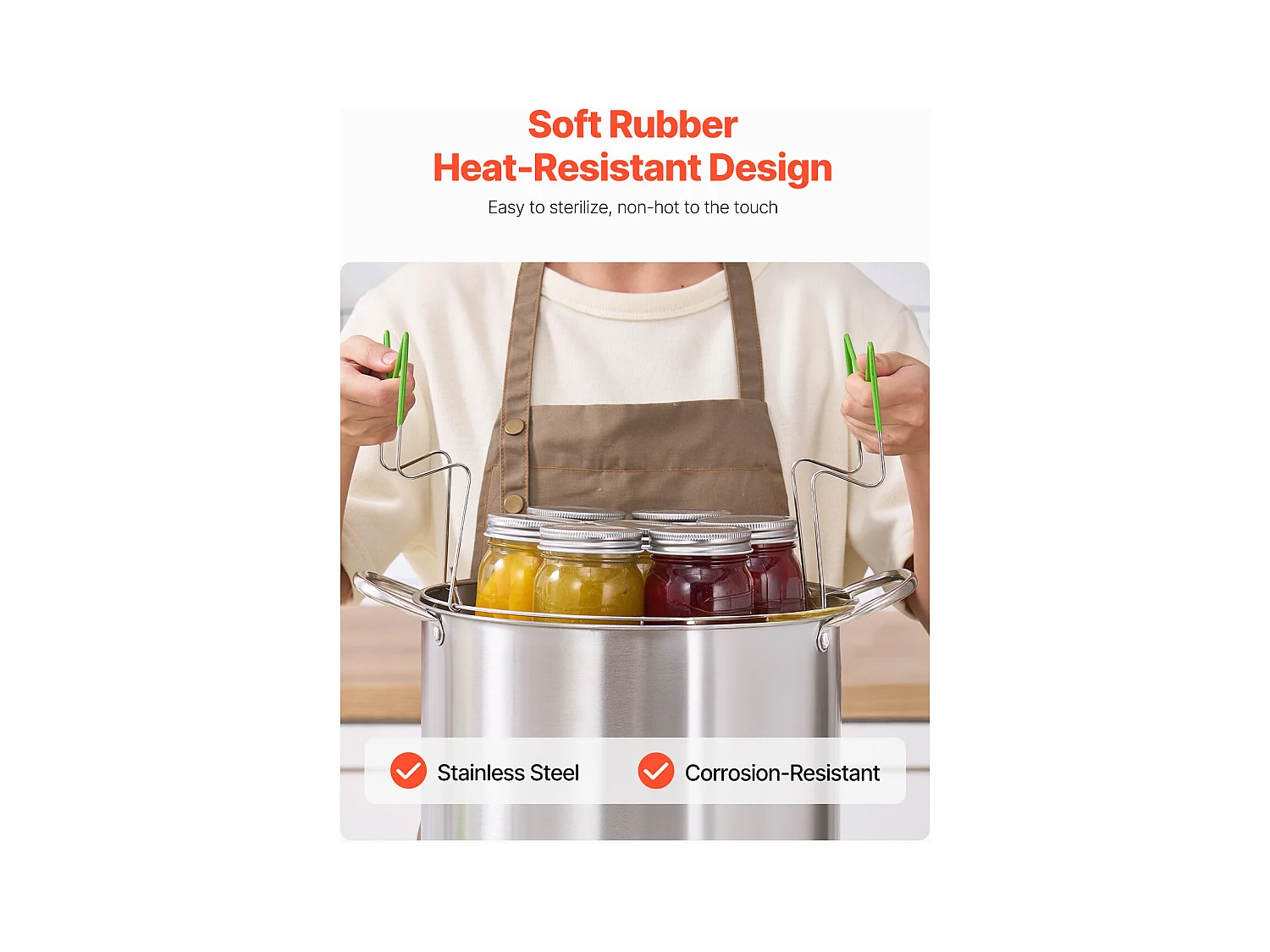 Panela para Conservas SucceBuy 19,86 L com Suporte, em Aço Inoxidável para Banho-Maria com Duas Alças e Tampa de Vidro, Adequada para Todos