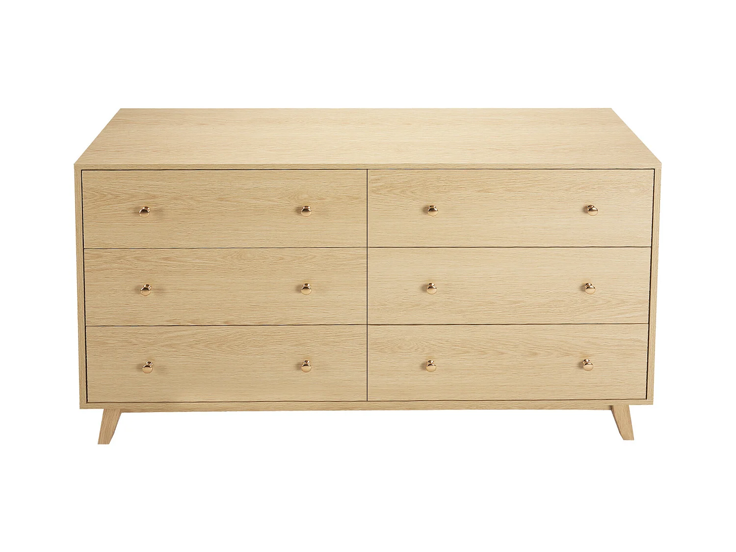 Commode 6 Tiroirs SucceBuy, Bois, Système Coulissant/Anti-Basculement, Style Moderne, Organisateur de Placard, Salon/Couloir/Chambre/Entrée, Bois Clair