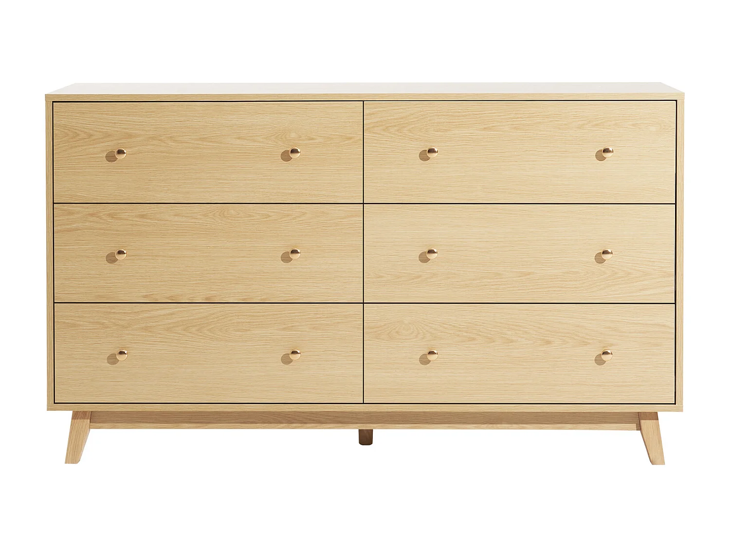 Commode 6 Tiroirs SucceBuy, Bois, Système Coulissant/Anti-Basculement, Style Moderne, Organisateur de Placard, Salon/Couloir/Chambre/Entrée, Bois Clair