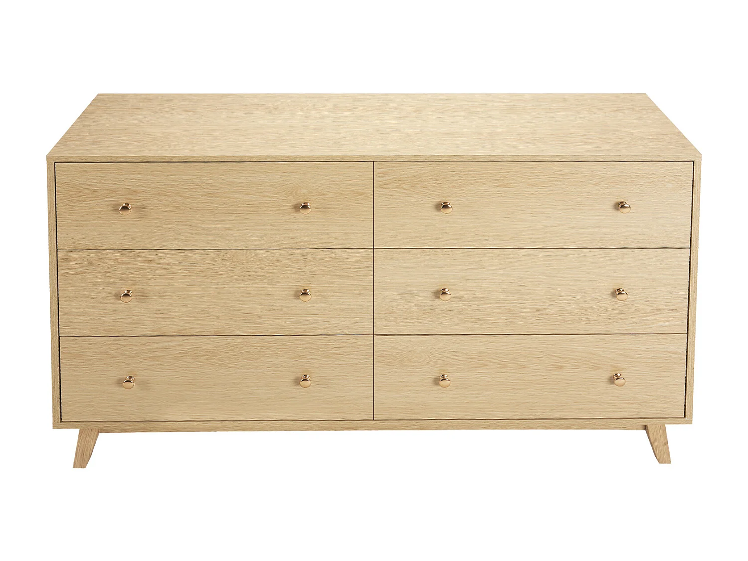 Commode 6 Tiroirs SucceBuy, Bois, Système Coulissant/Anti-Basculement, Style Moderne, Organisateur de Placard, Salon/Couloir/Chambre/Entrée, Bois Clair