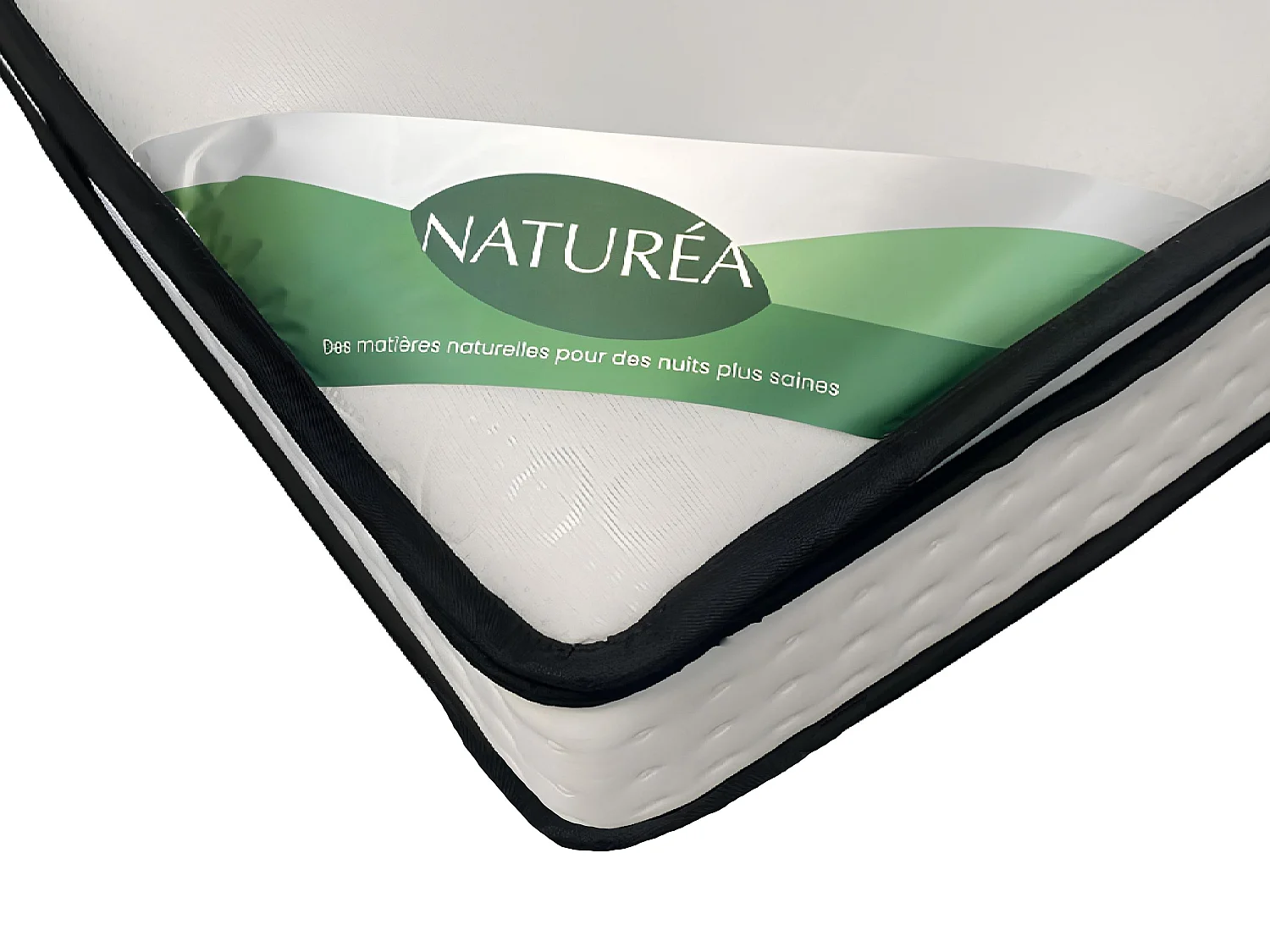 Matelas 140 x 190 cm ressorts ensachés 7 zones surmatelas intégré et coutil bambou ép.23cm - TAREVO de NATUREA
