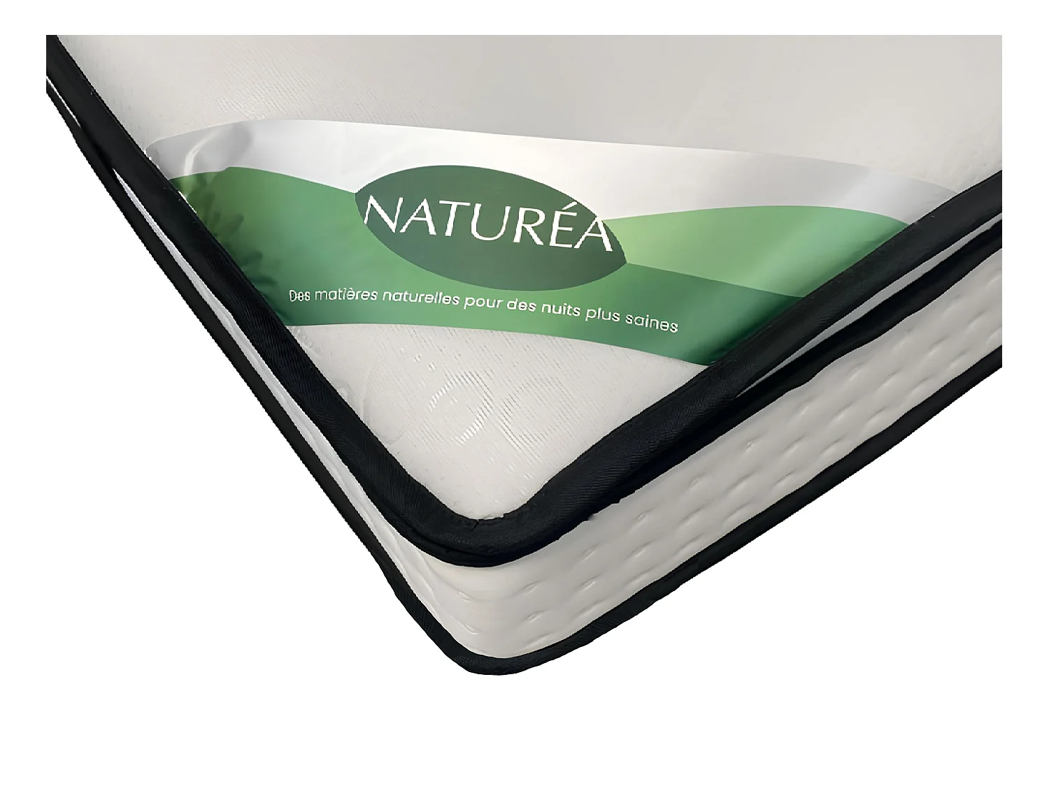 Matelas 160 x 200 cm ressorts ensachés 7 zones surmatelas intégré et coutil bambou ép.23cm - TAREVO de NATUREA