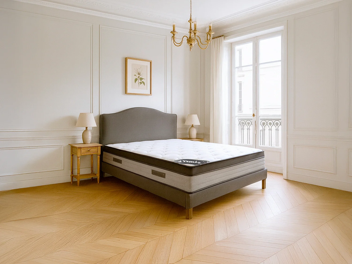 Matelas 160 x 200 cm hybride ressorts ensachés 7 zones et mémoire de forme ép.30cm - ILYROS de YSMÉE