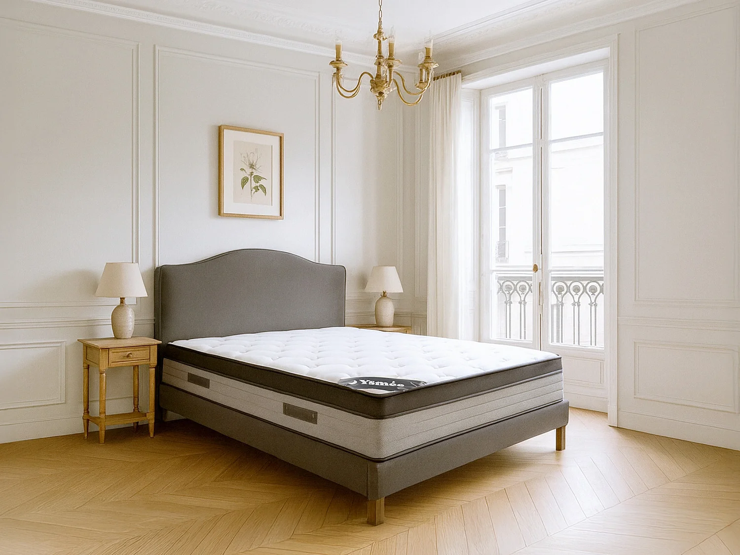 Matelas 140 x 190 cm hybride ressorts ensachés 7 zones et mémoire de forme ép.30cm - ILYROS de YSMÉE
