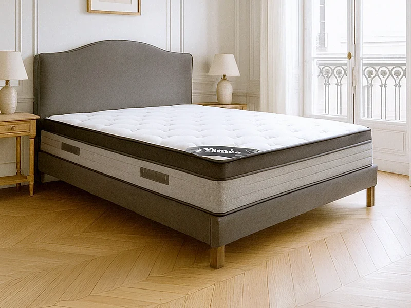 Matelas 180 x 200 cm hybride ressorts ensachés 7 zones et mémoire de forme ép.30cm - ILYROS de YSMÉE