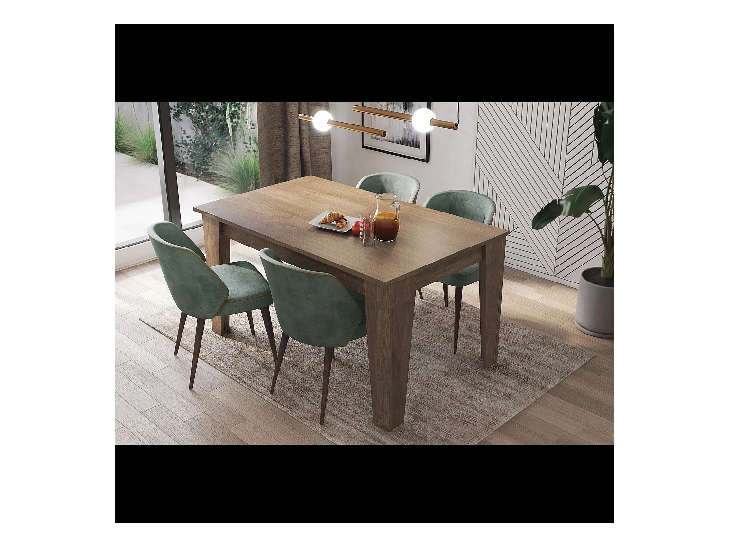 Tavolo da Pranzo Allungabile Da 140 A 200 Cm Gambe a Spillo Design Moderno 8 Posti Estensibile Guide In Metallo Cucina Salotto Soggiorno Noce
