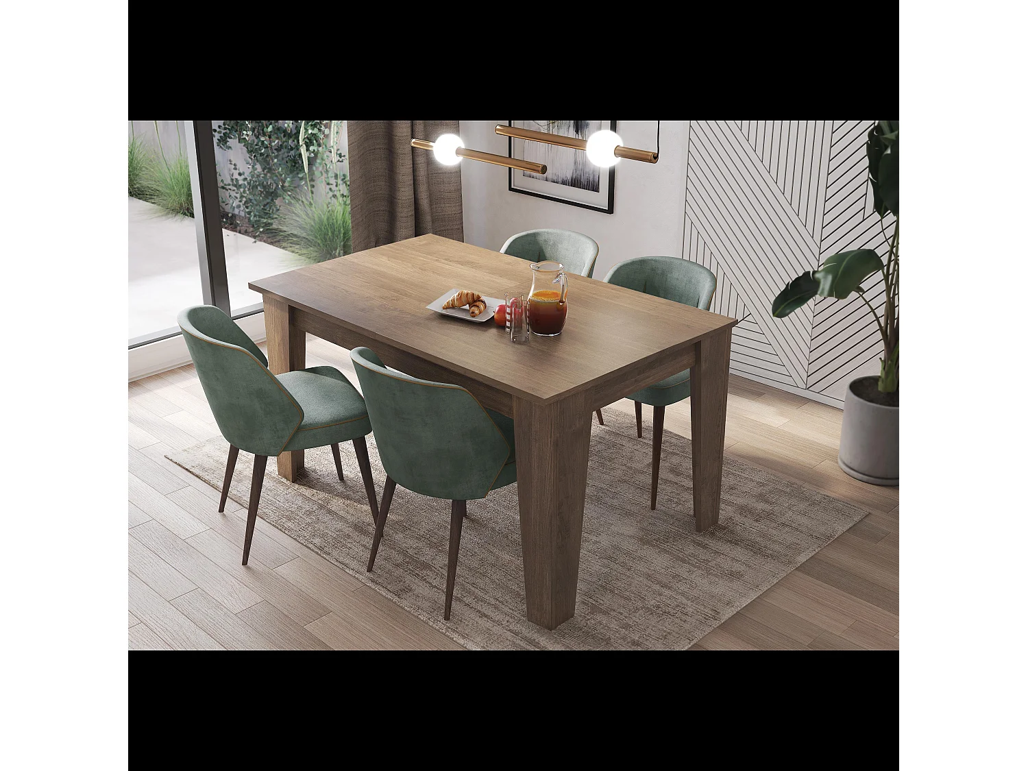 Tavolo da Pranzo Allungabile Da 140 A 200 Cm Gambe a Spillo Design Moderno 8 Posti Estensibile Guide In Metallo Salotto Soggiorno 200 x 90 x 78 Cm Noce