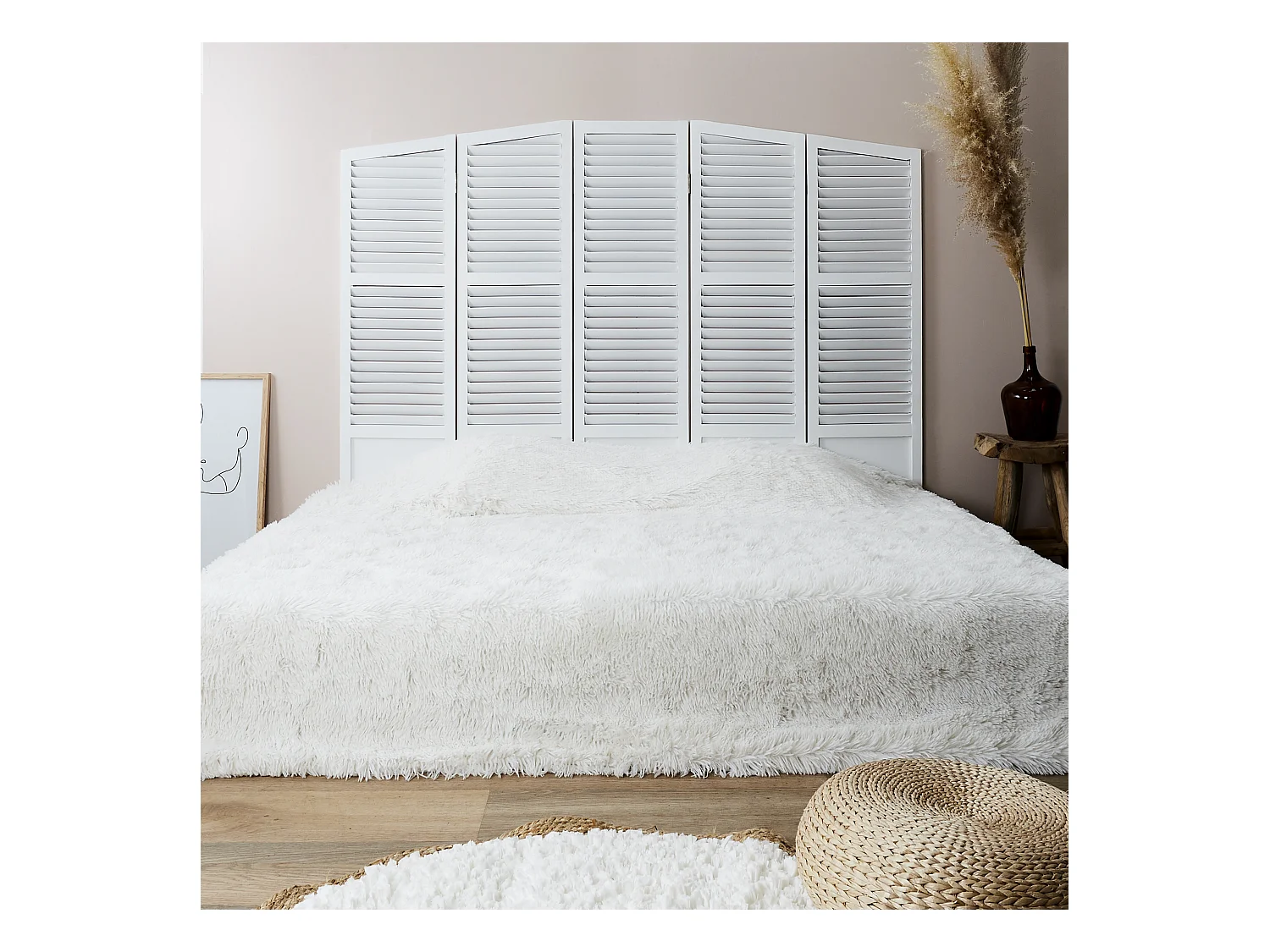 Tete De Lit Persienne 160x130cm Blanc