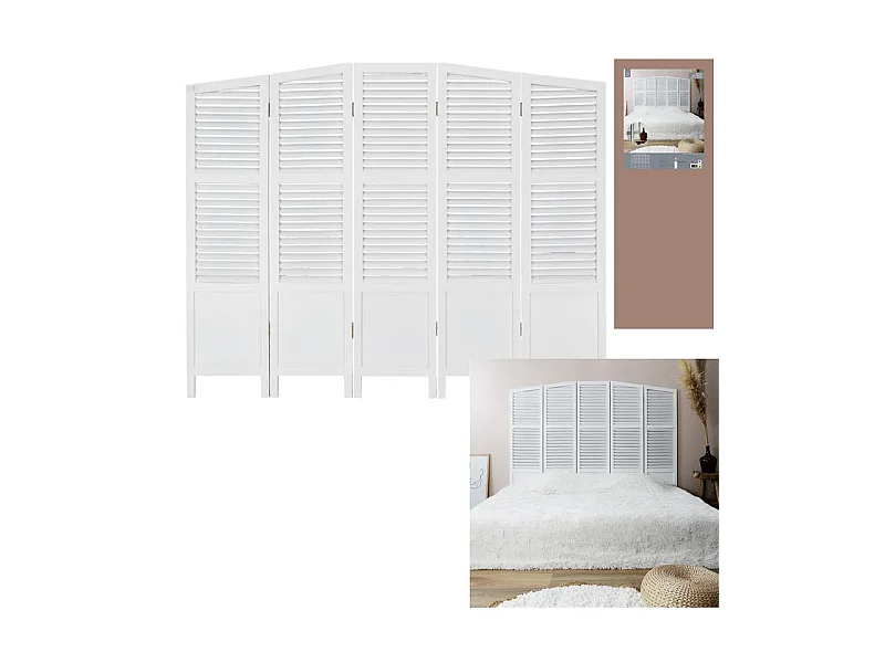 Tete De Lit Persienne 160x130cm Blanc