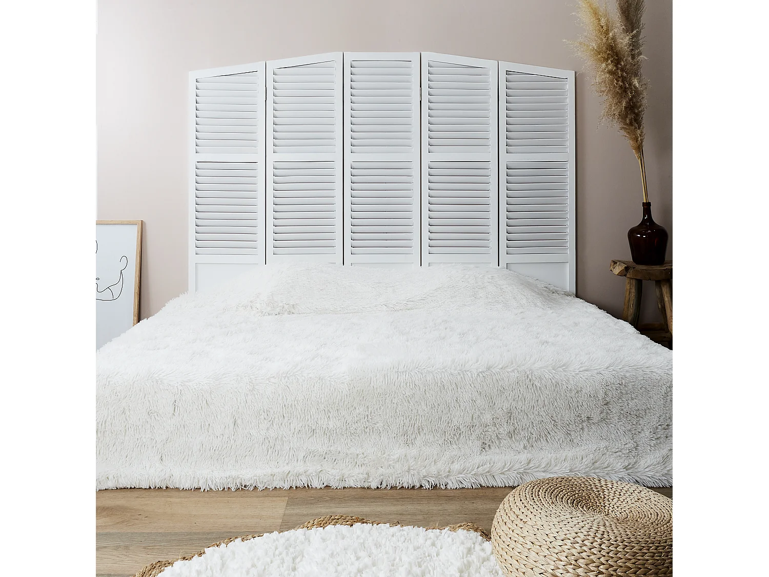 Tete De Lit Persienne 160x130cm Blanc