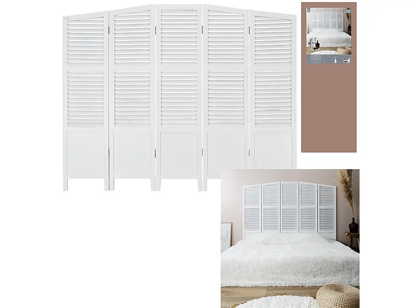 Tete De Lit Persienne 160x130cm Blanc