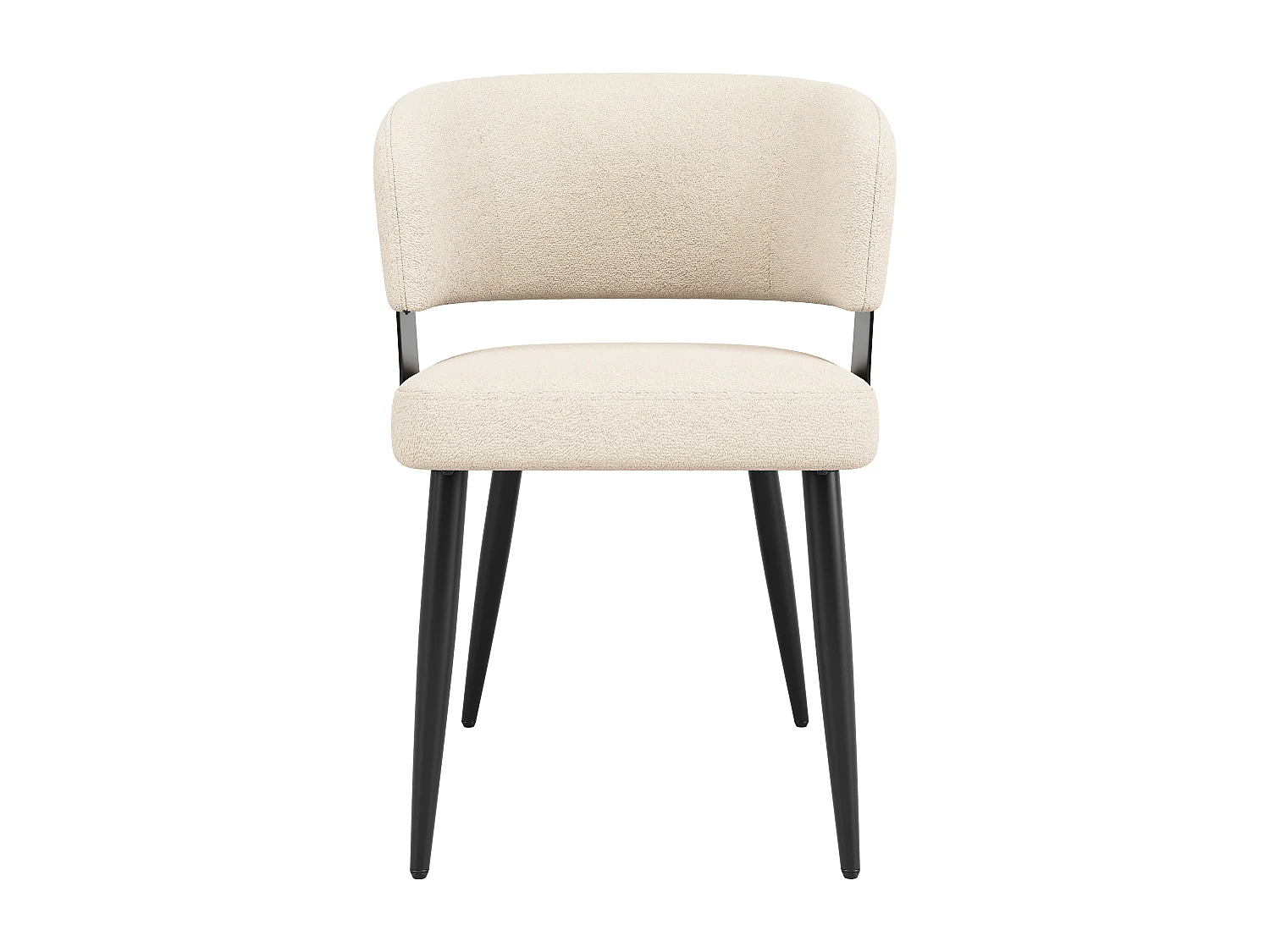 Lot de 2 Chaise de salle à manger rembourrées - en flanelle - structure en métal - style moderne - Beige