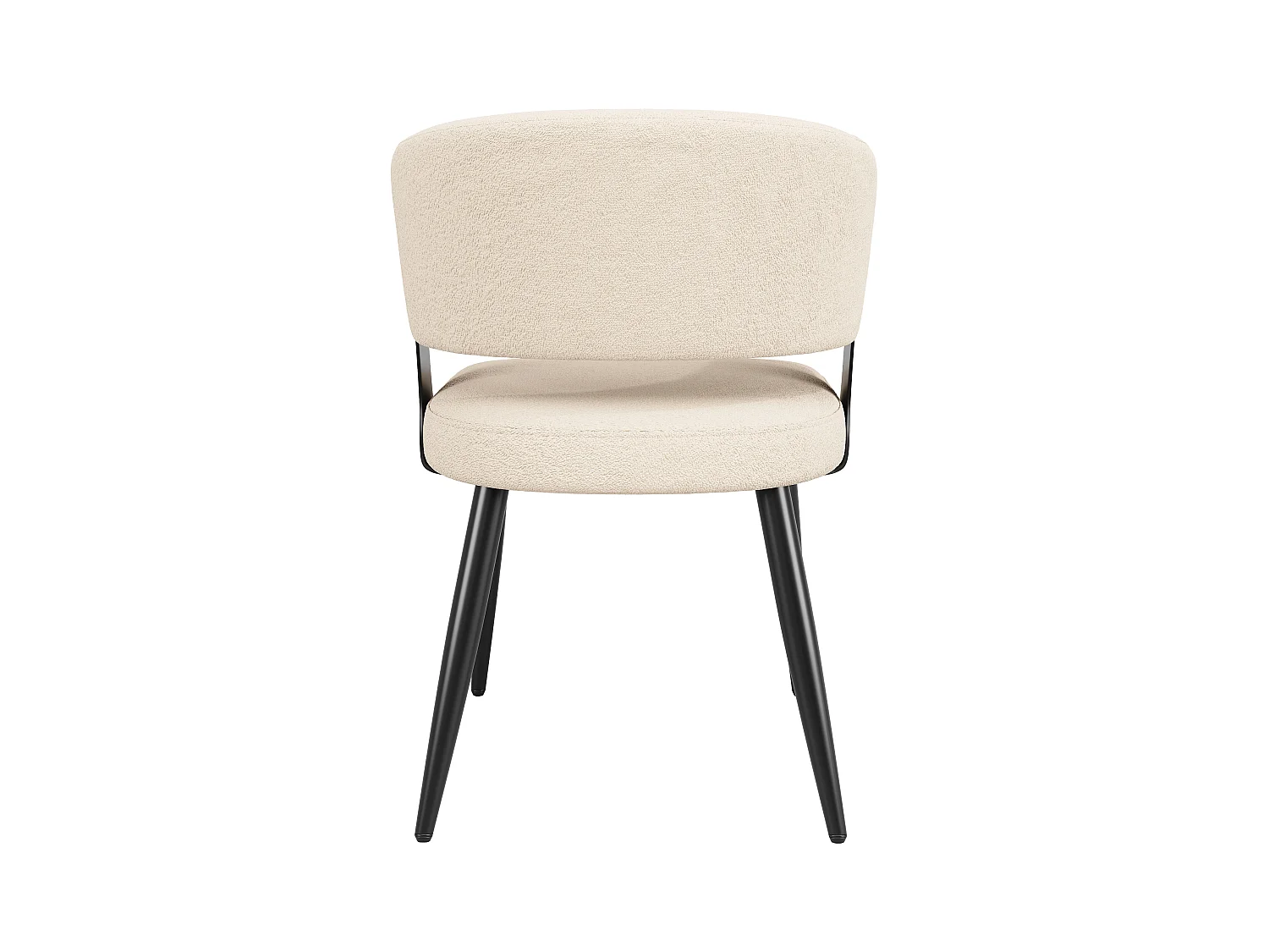 Juego de 6 sillas de comedor acolchadas - en flanela - estructura de metal - estilo moderno - beige