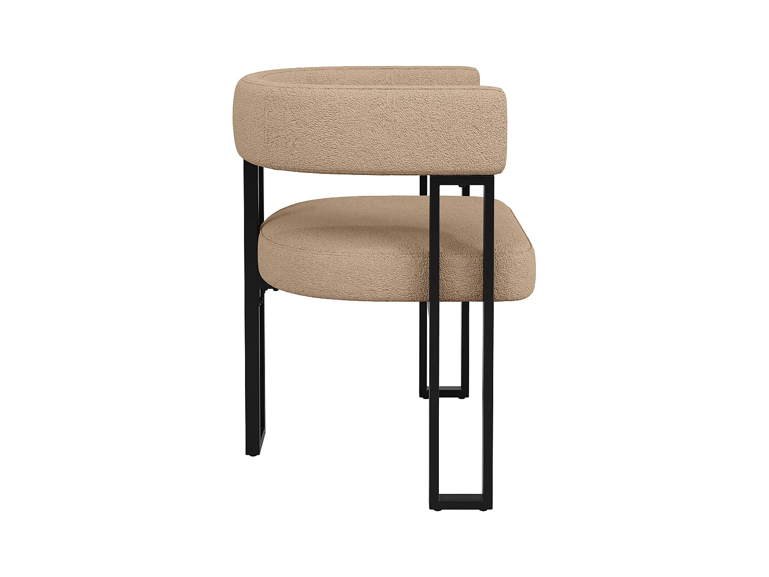 Lot de 2 Chaise de salle à manger rembourrées - en tissu en flanelle - structure en métal - marron