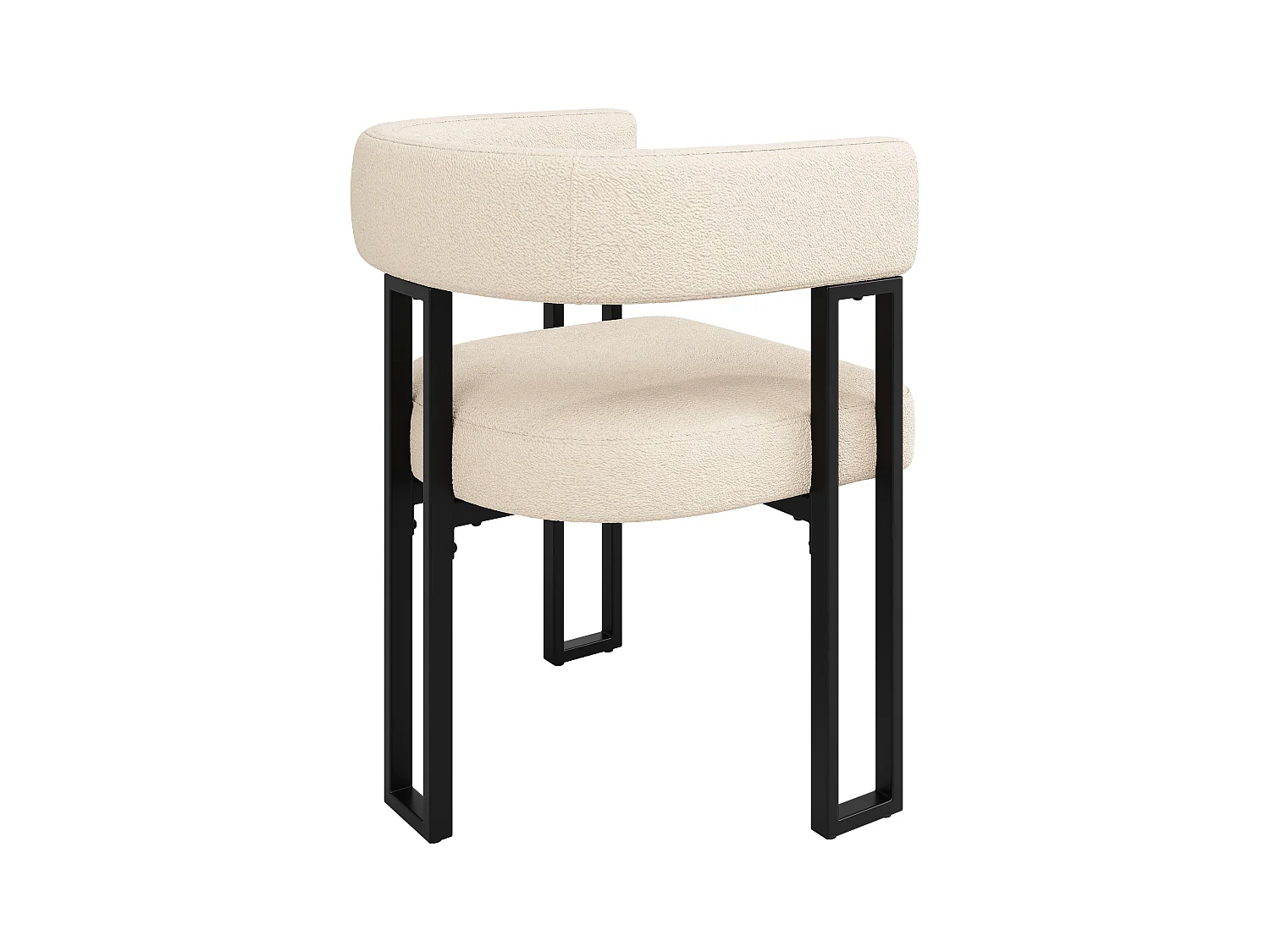 Lot de 4 Chaise de salle à manger rembourrées - en tissu en flanelle - structure en métal - beige