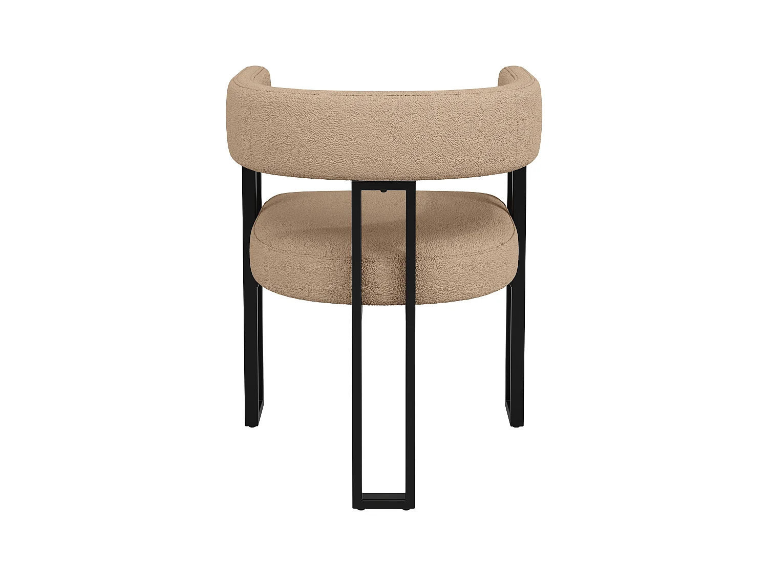 Lot de 4 Chaise de salle à manger rembourrées - en tissu en flanelle - structure en métal - marron