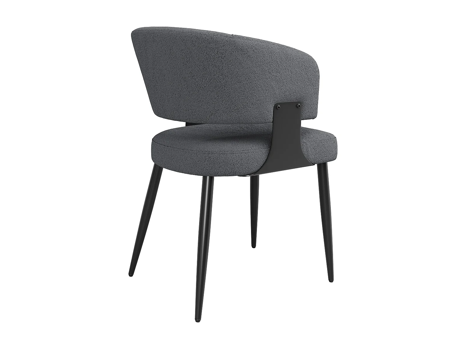 Set mit 2 gepolsterten Esszimmerstühlen - aus Flanell - Metallgestell - moderner Stil - grau