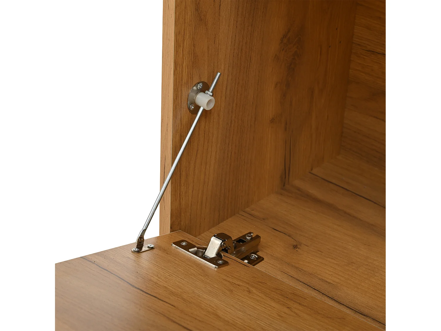 Eingangsgarderobenset 100×33×190 cm - mit Schuhschrank - mit Spiegel - 2 Türen - Spanplatte - natur