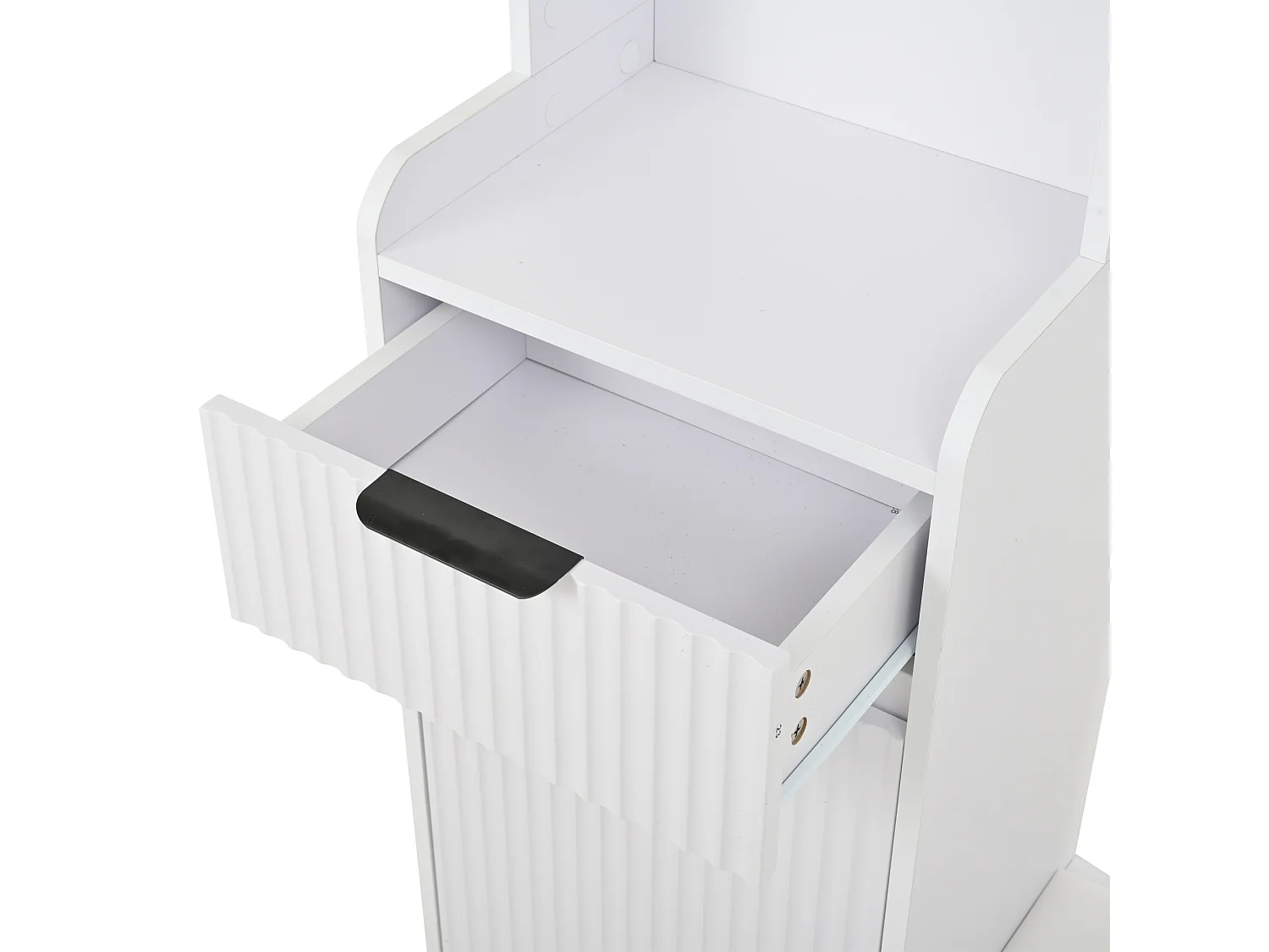 Vestiaire 6 en 1 100x30x180 cm avec 8 crochets et banc à chaussures - avec 2 tiroirs et 1 porte - avec meuble à chaussures - Blanc