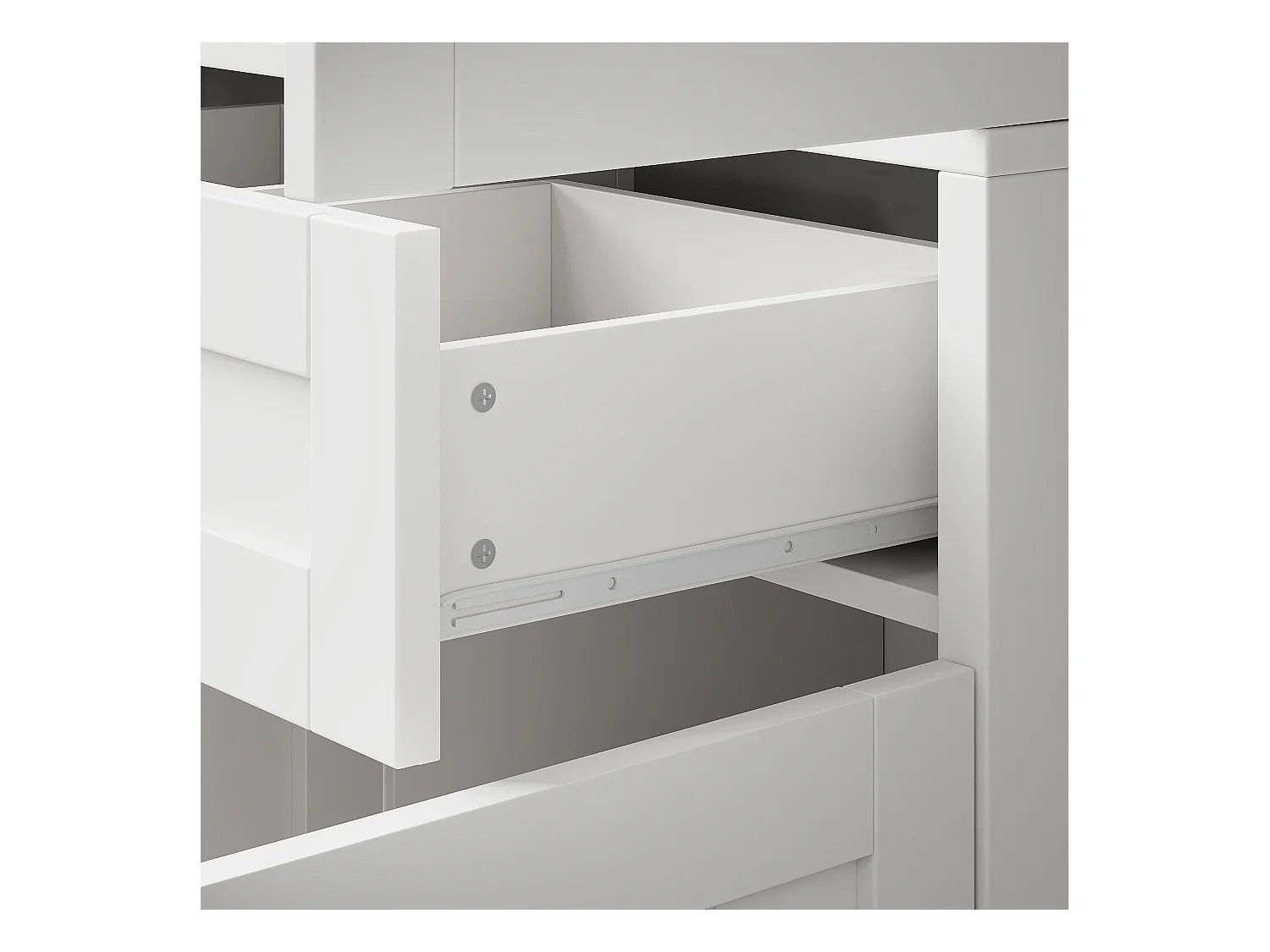 Buffet de cuisine moderne 140x38.5x175 cm - 5 portes + 3 tiroirs + 9 étagères - blanc