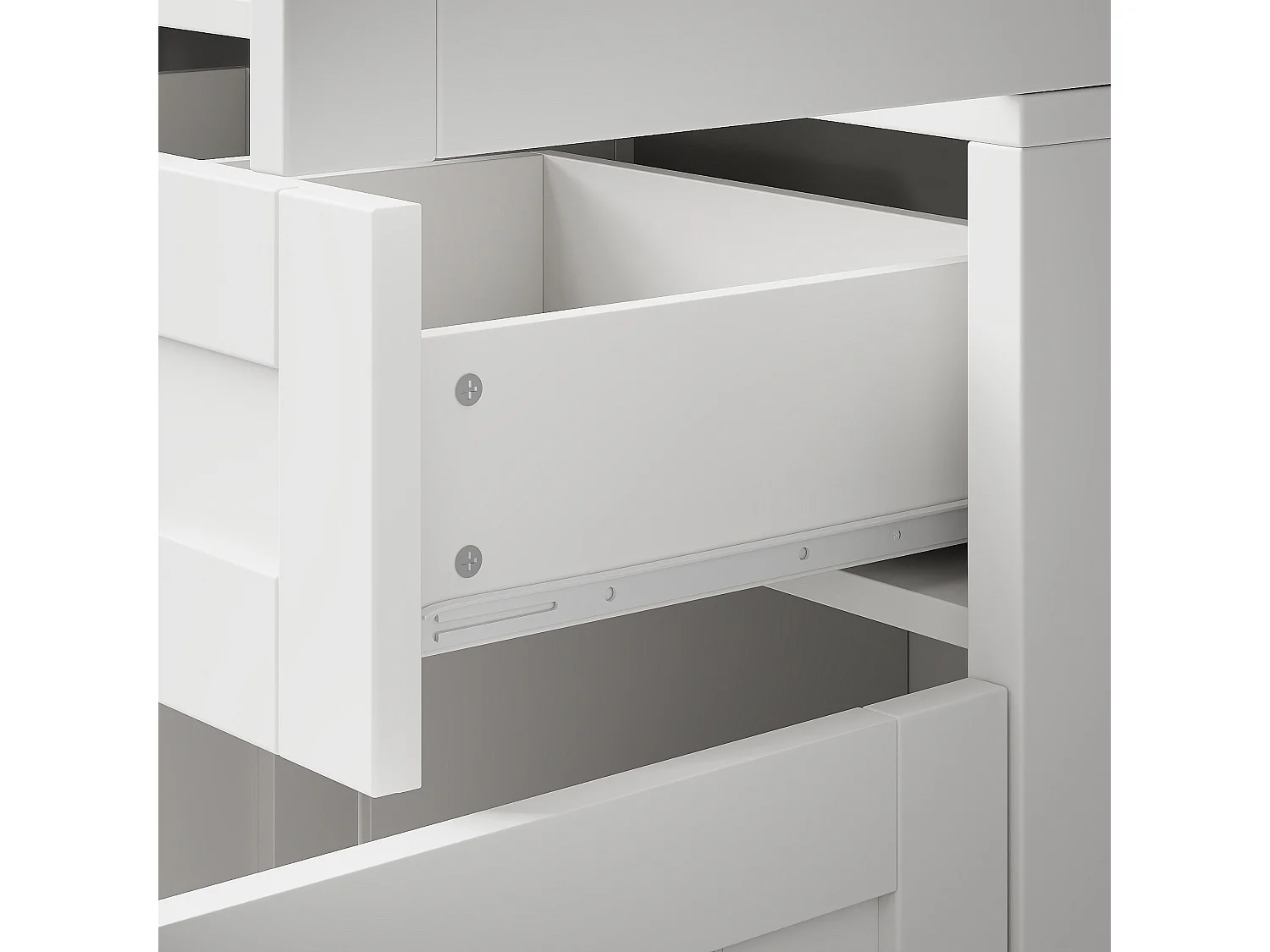 Buffet de cuisine moderne 140x38.5x175 cm - 5 portes + 3 tiroirs + 9 étagères - blanc