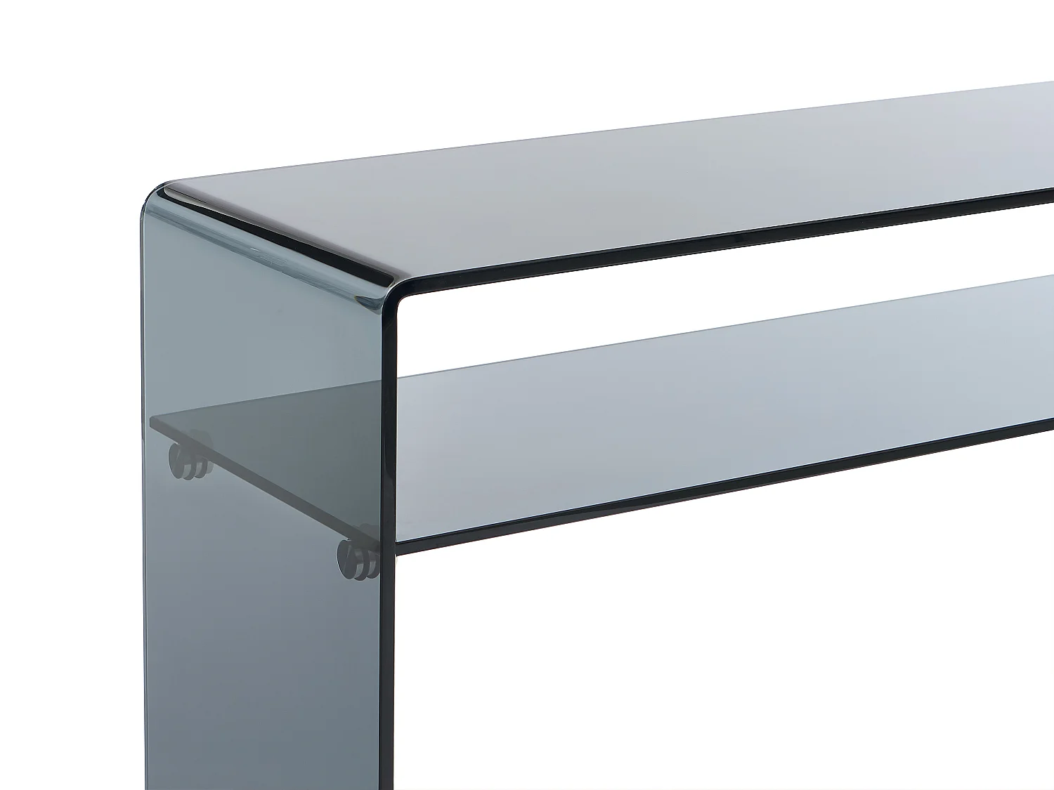 Console avec 1 niche en verre trempé - Anthracite - STILEOS