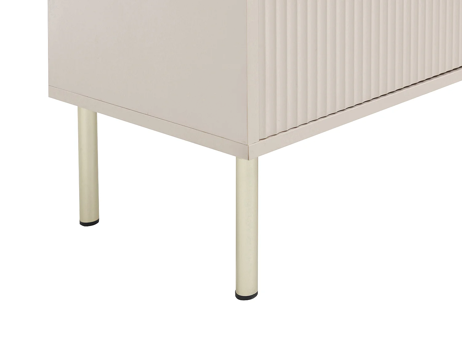 Buffet avec 2 portes, 3 tiroirs et 4 niches - Beige et doré - LUNAOR