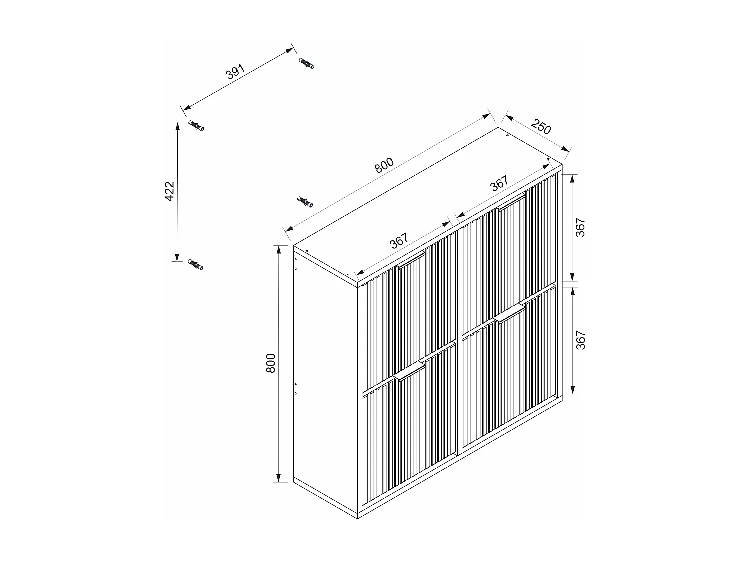 Mobile porta scarpe 4 scomparti a ribalta Bianco e dorato - FRALYN di Pascal Morabito