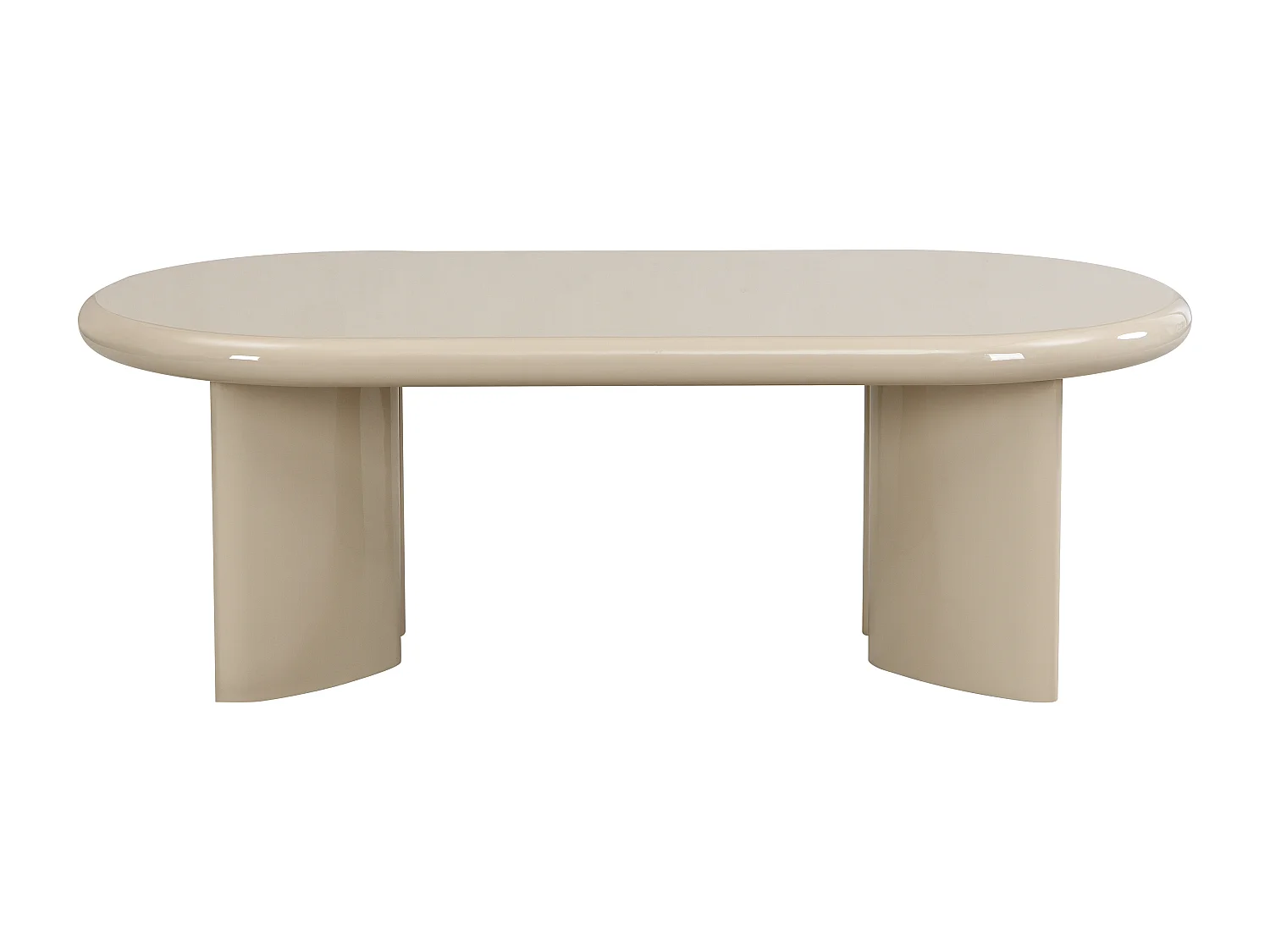 Table basse en MDF - Beige laqué - TABEMI