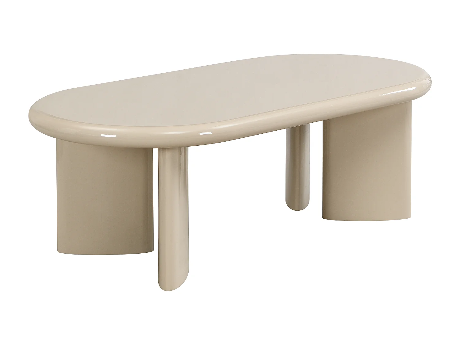 Table basse en MDF - Beige laqué - TABEMI