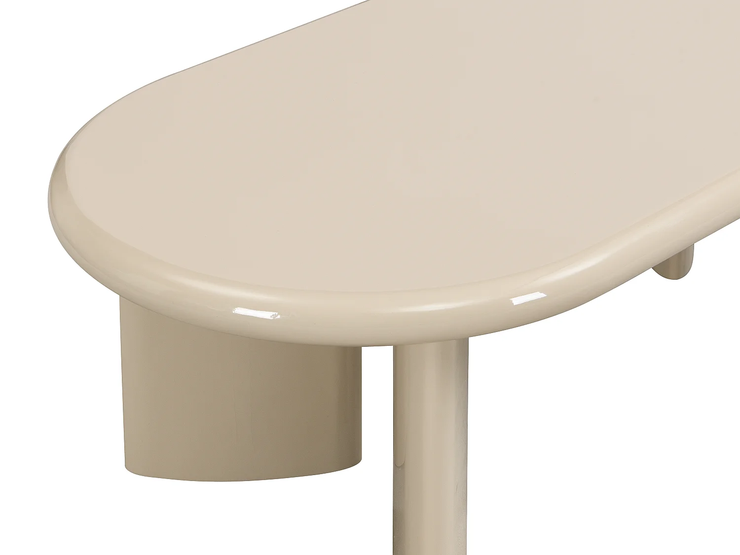 Table basse en MDF - Beige laqué - TABEMI