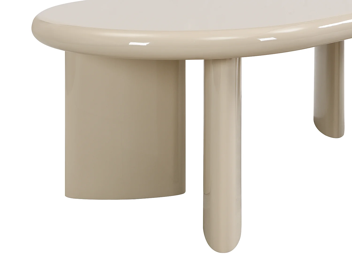 Table basse en MDF - Beige laqué - TABEMI