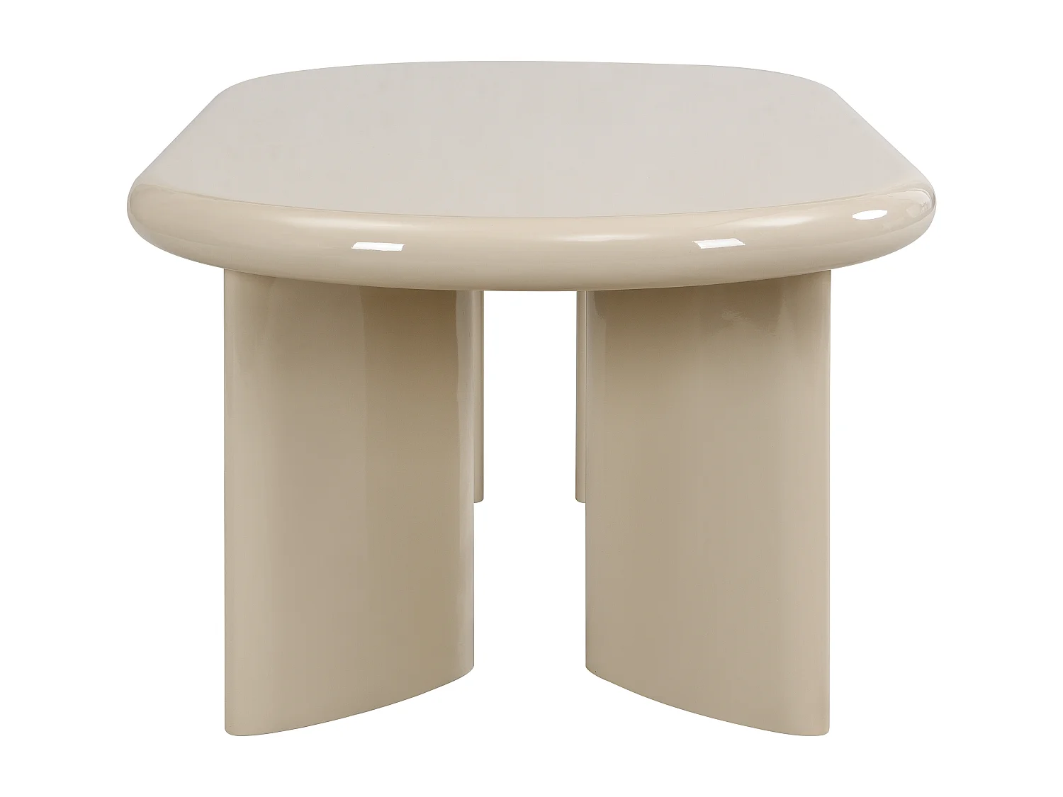 Table basse en MDF - Beige laqué - TABEMI